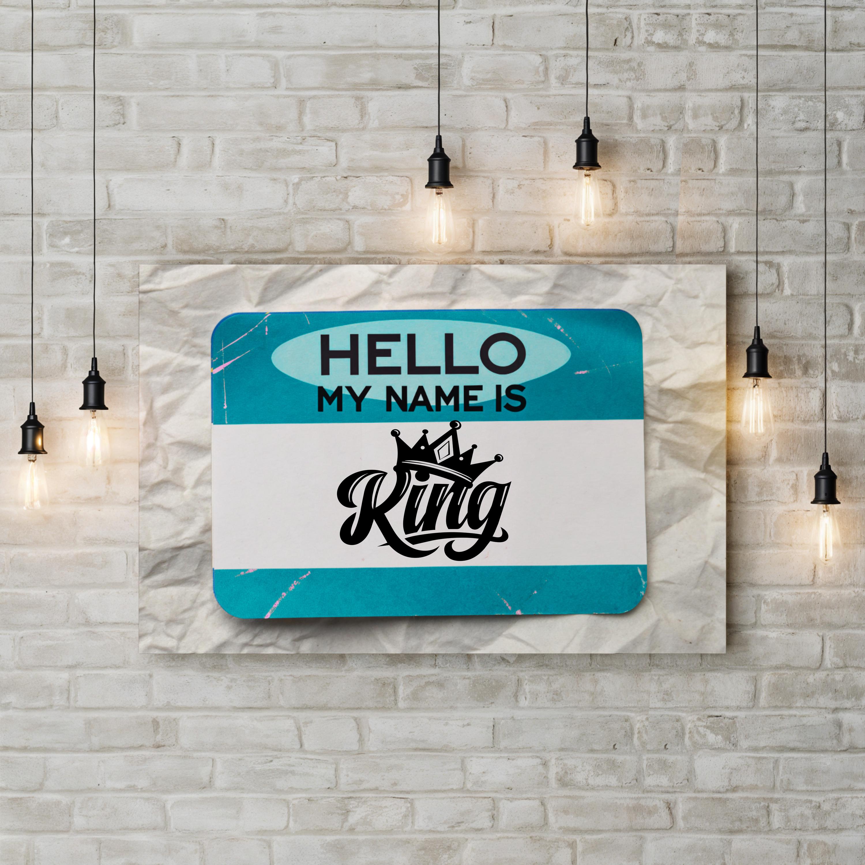 My Name is King Graffiti – Period Illustration Wall Art | Urban Street Canvas Print