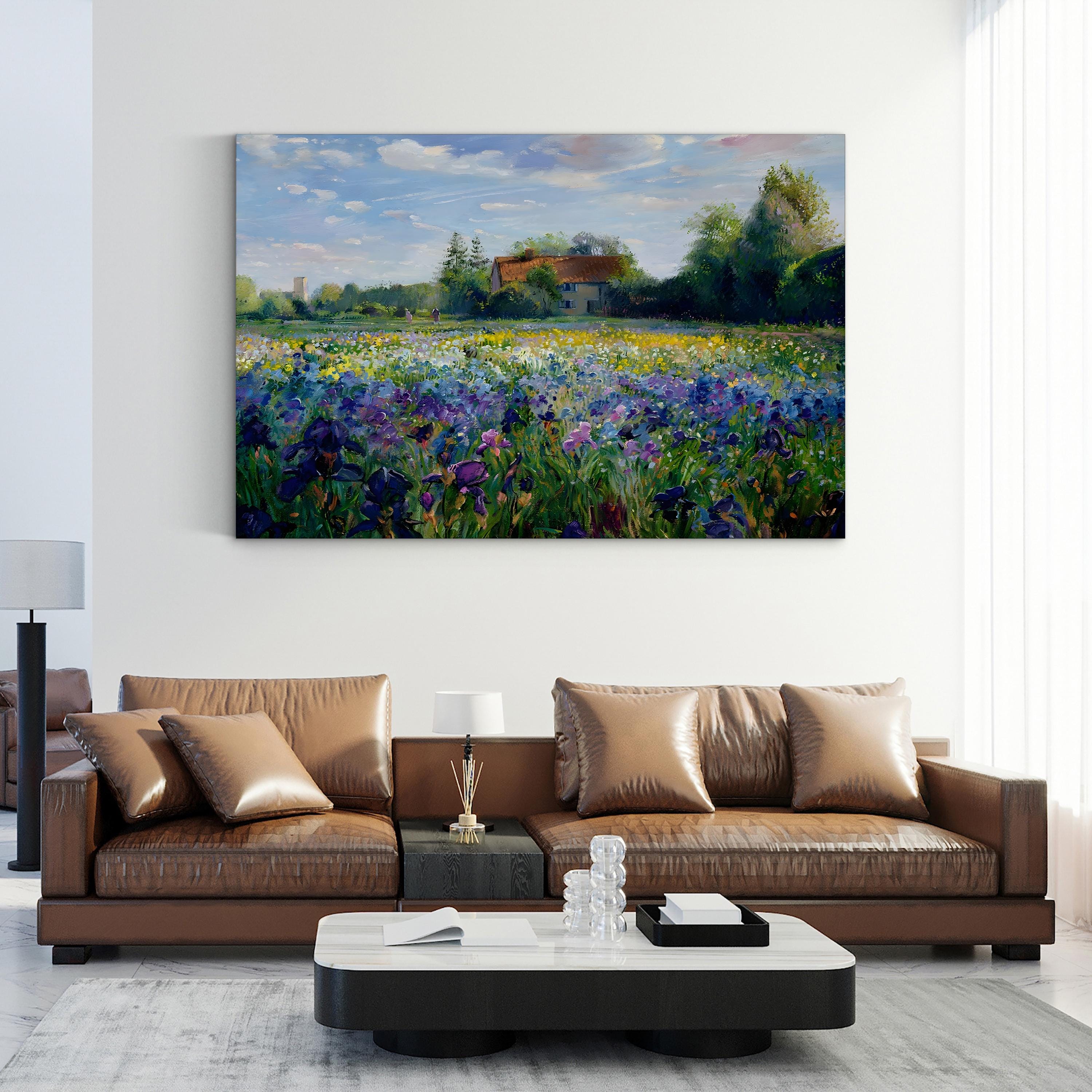 Evening at the Iris Field Landscape Wall Art by Timothy Easton