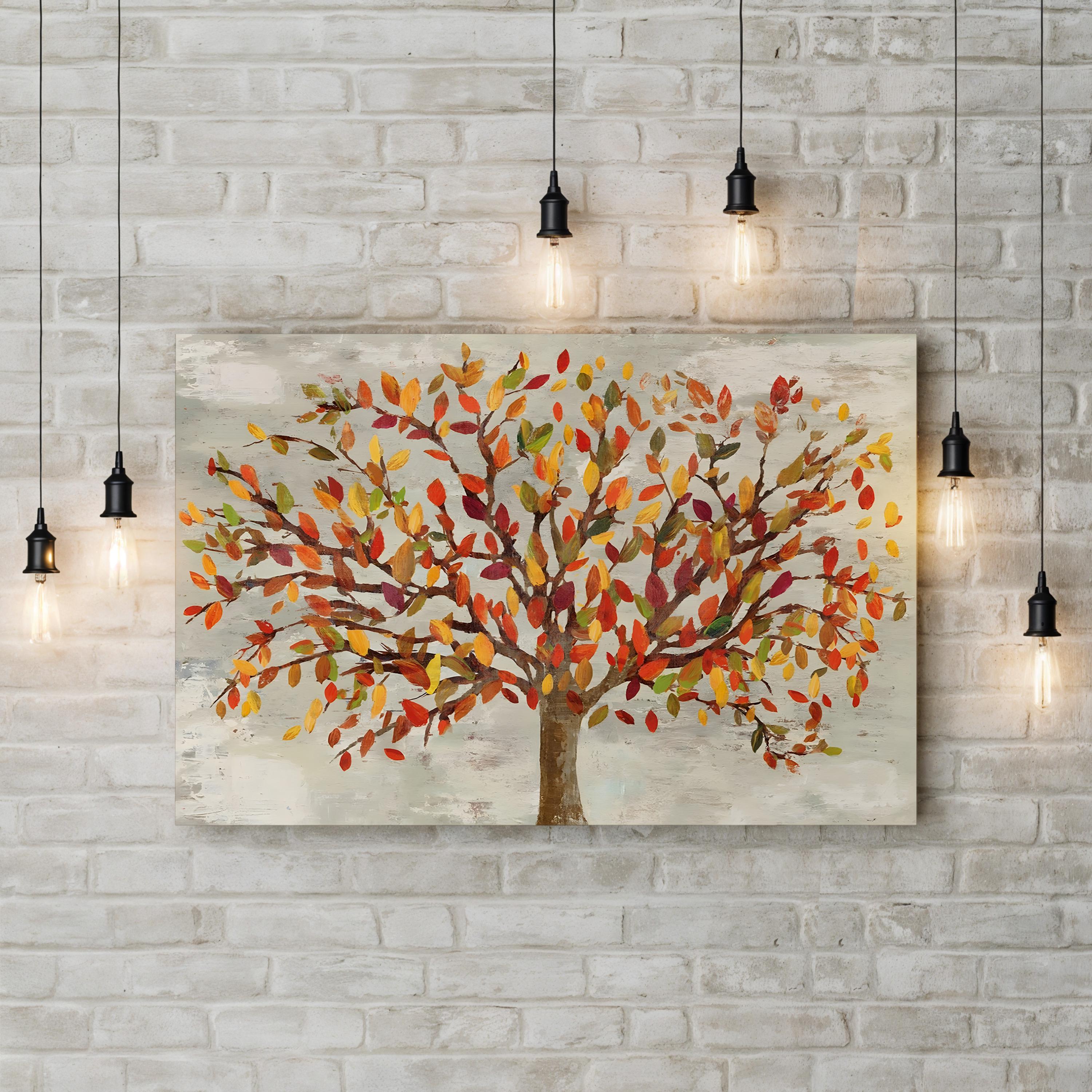 Fall Foliage Canvas Art – Abstract Autumn Leaves, Nature-Inspired Wall Decor