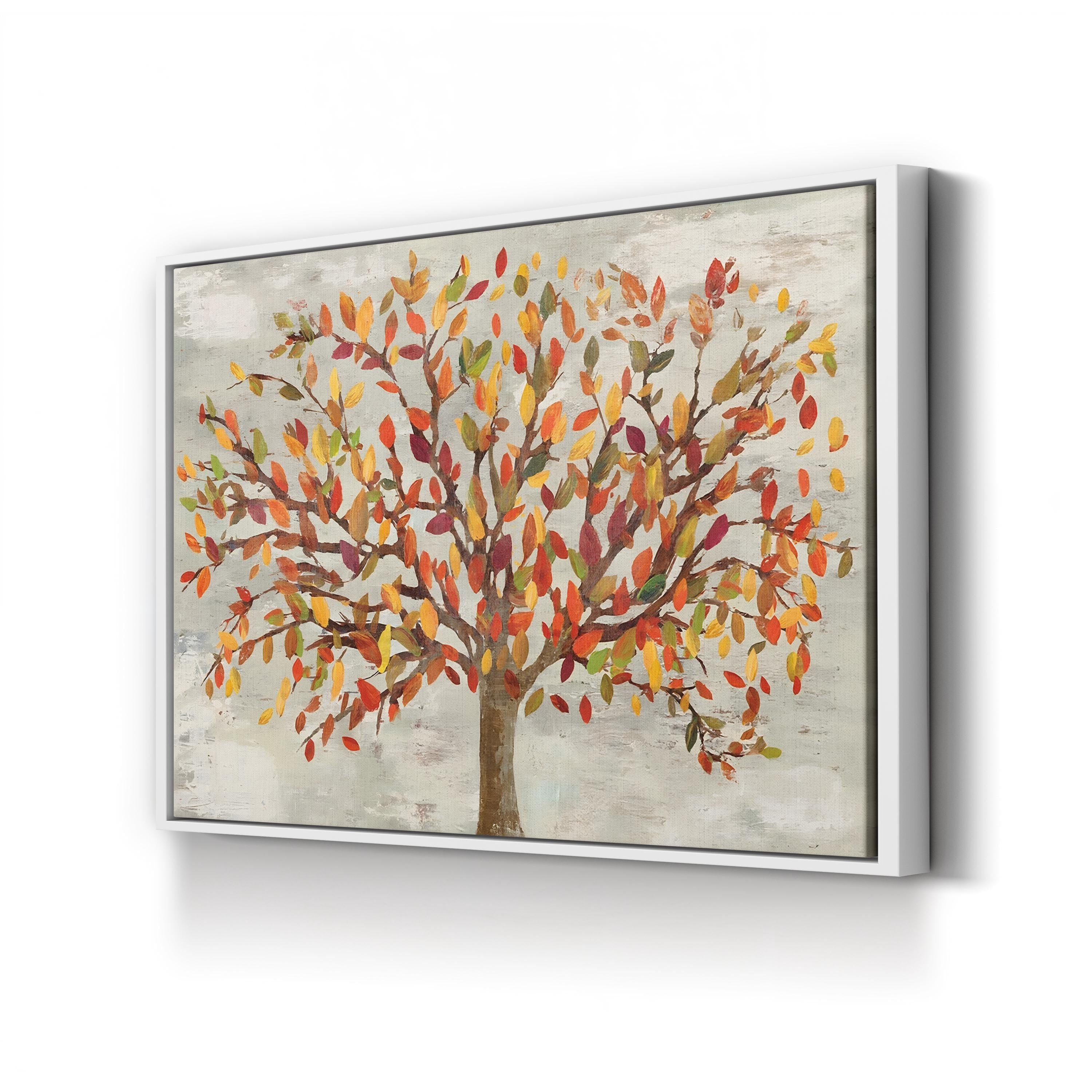 Fall Foliage Canvas Art – Abstract Autumn Leaves, Nature-Inspired Wall Decor