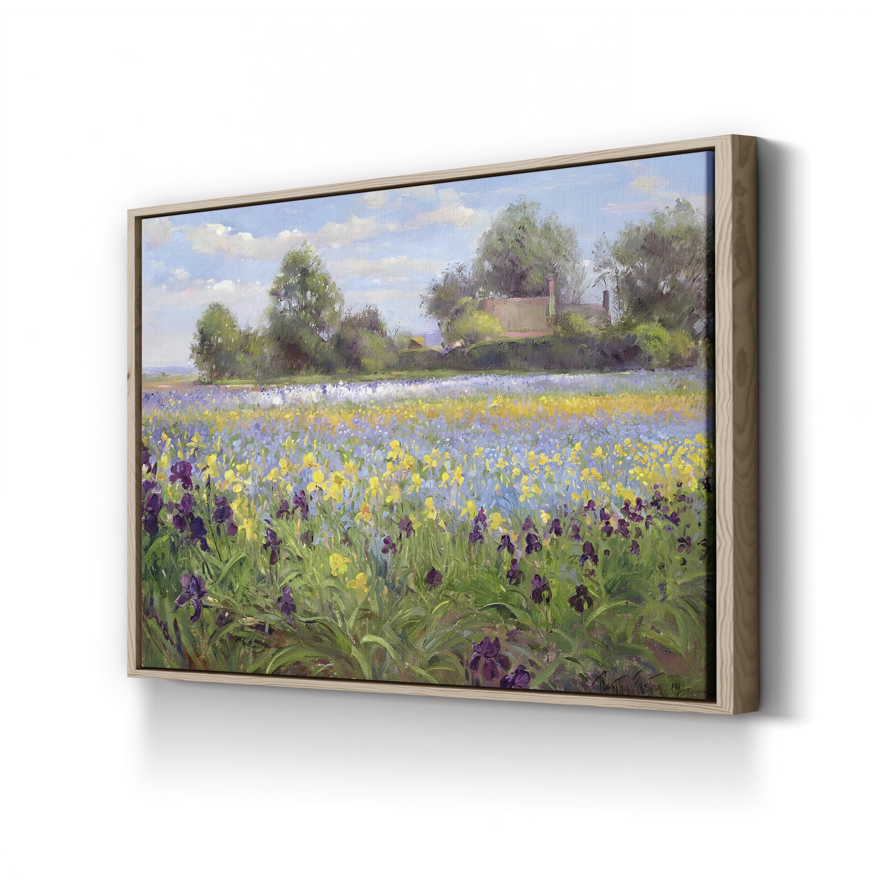 Farmstead and Iris Field, 1992 Canvas Art Print – Abstract Landscape Wall Decor