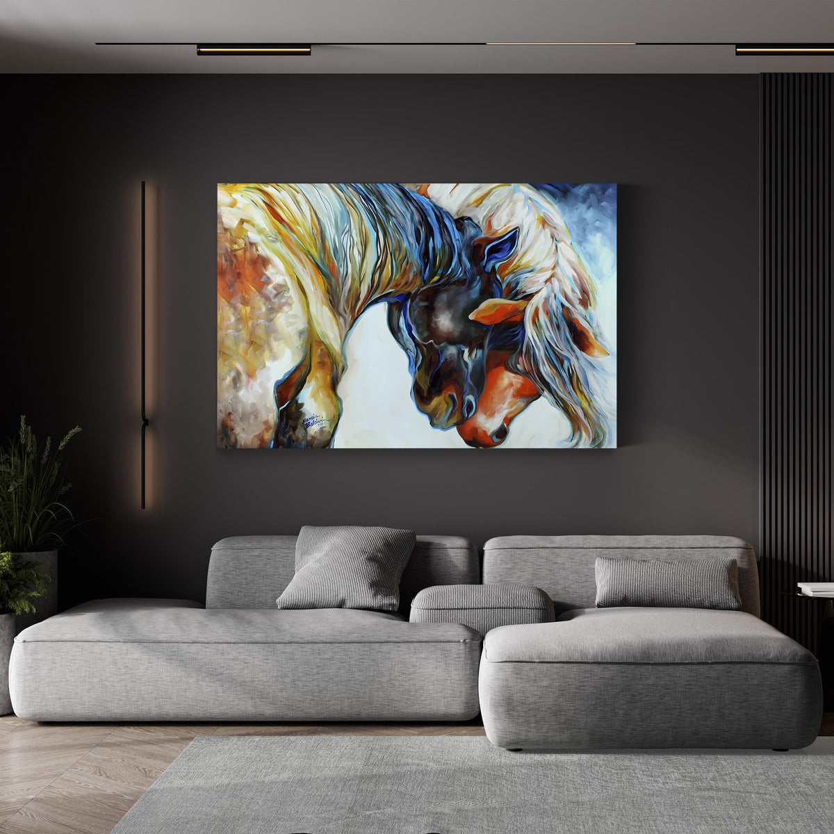 Forever Friends, c. 2012 by Marcia Baldwin canvas print displayed in a living room