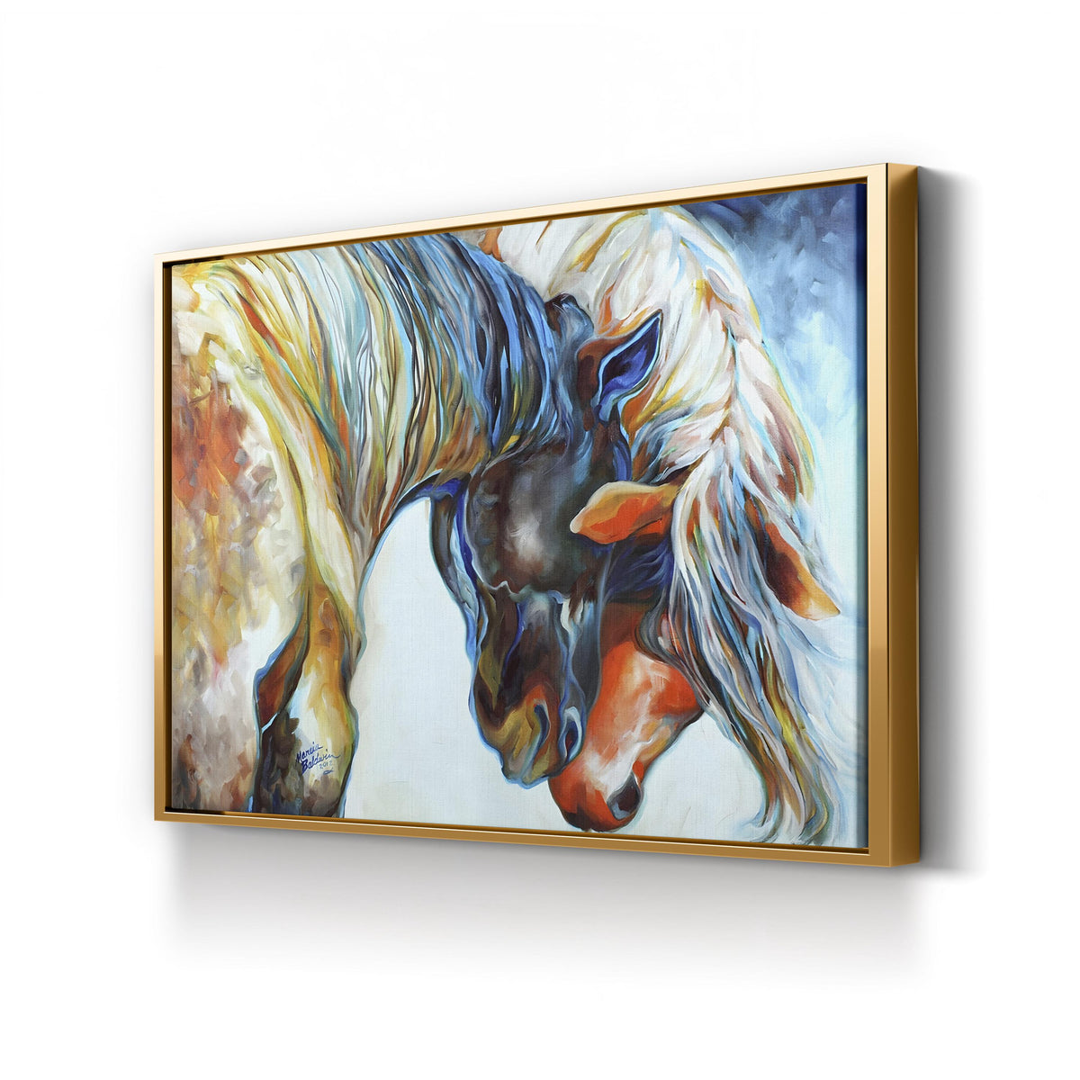 Forever Friends, c. 2012 by Marcia Baldwin canvas print in Gold Framed Canvas