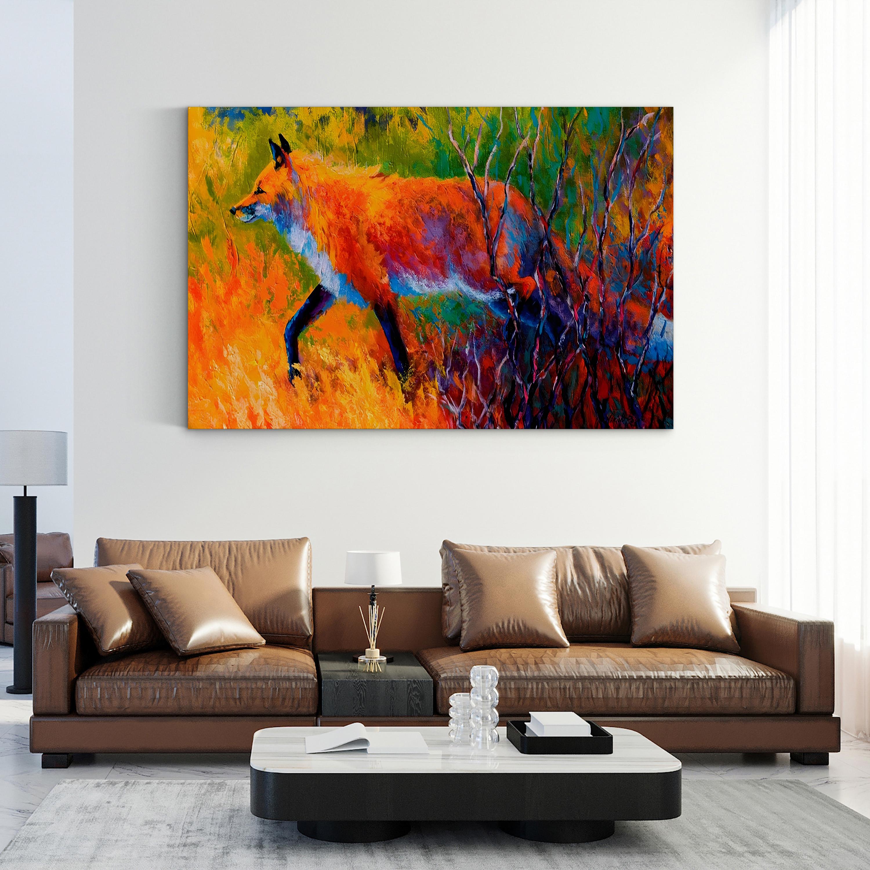 Foxy Colorful Wildlife Wall Art by Marion Rose