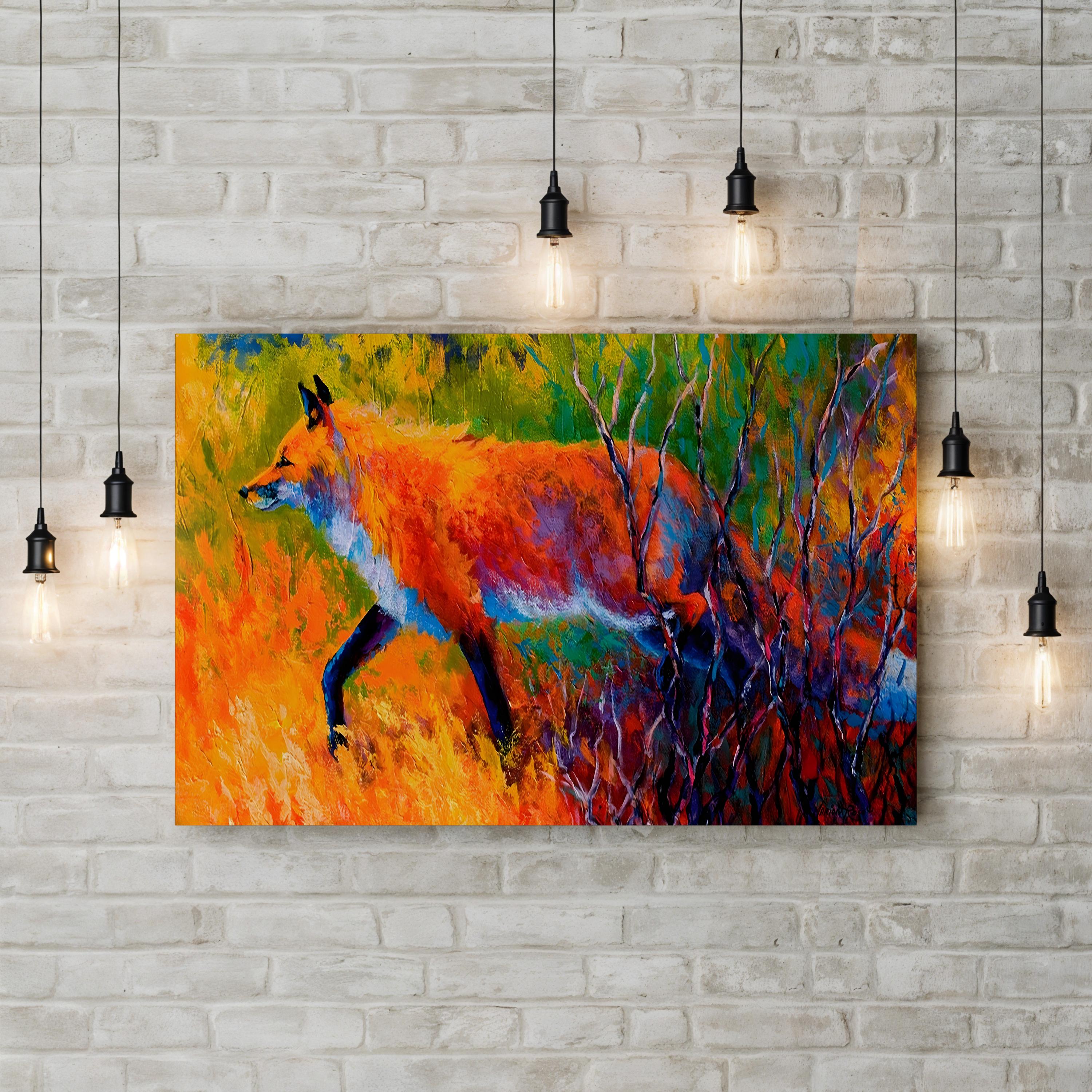 Foxy Colorful Wildlife Wall Art by Marion Rose