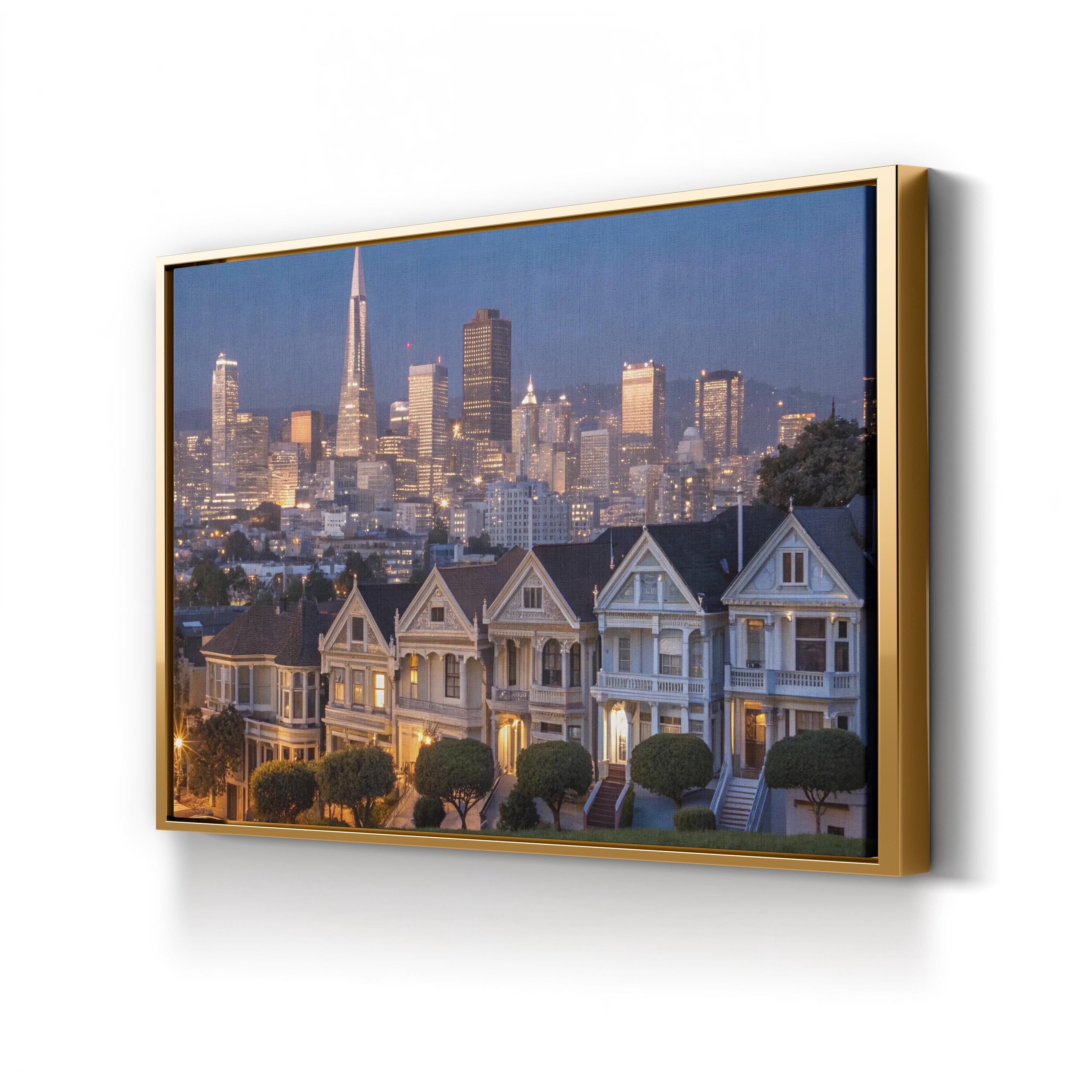 Painted Ladies San Francisco – Vintage Photography Wall Art | Cityscape Canvas Print