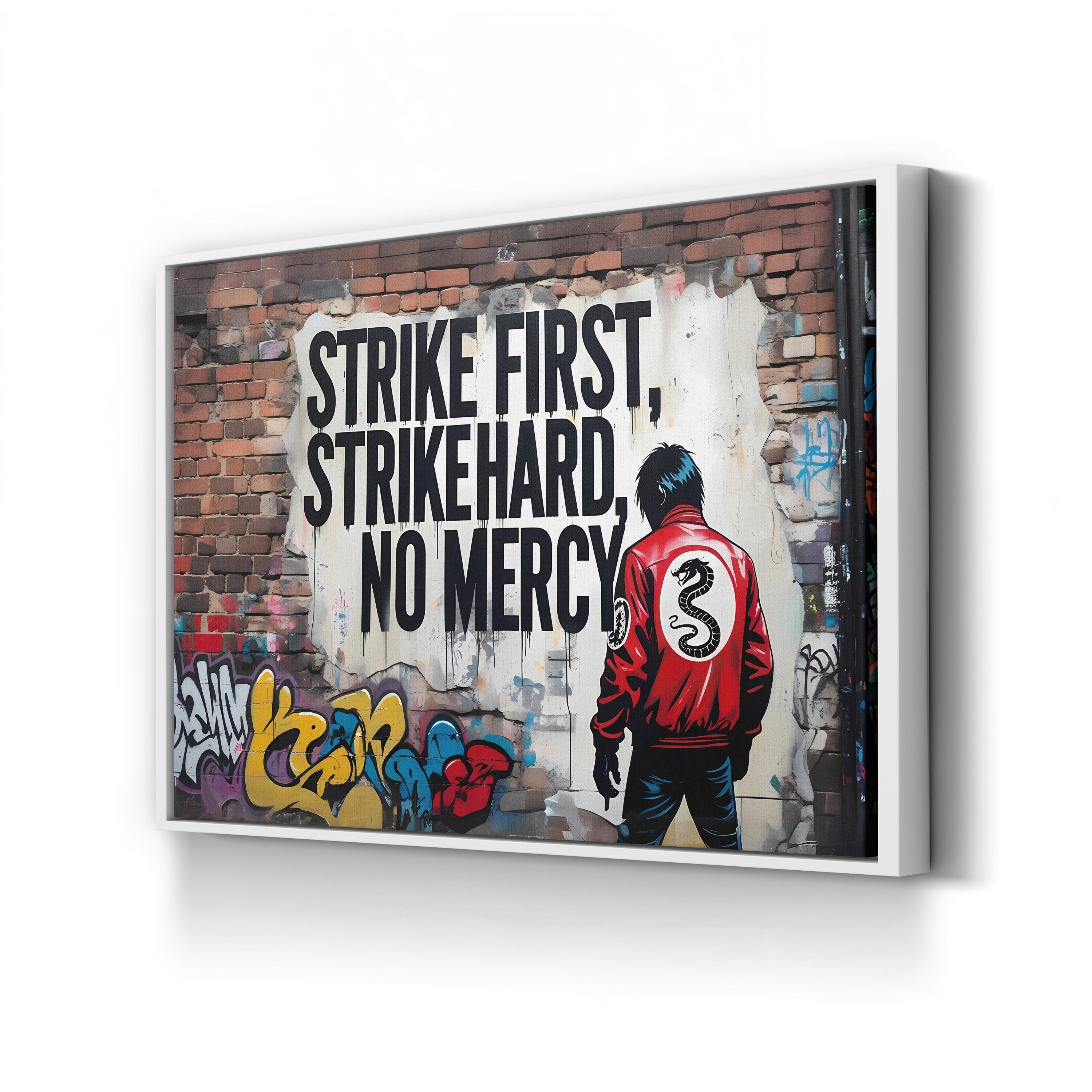 Cobra Kai Graffiti "No Mercy" Motivational Quote Wall Art