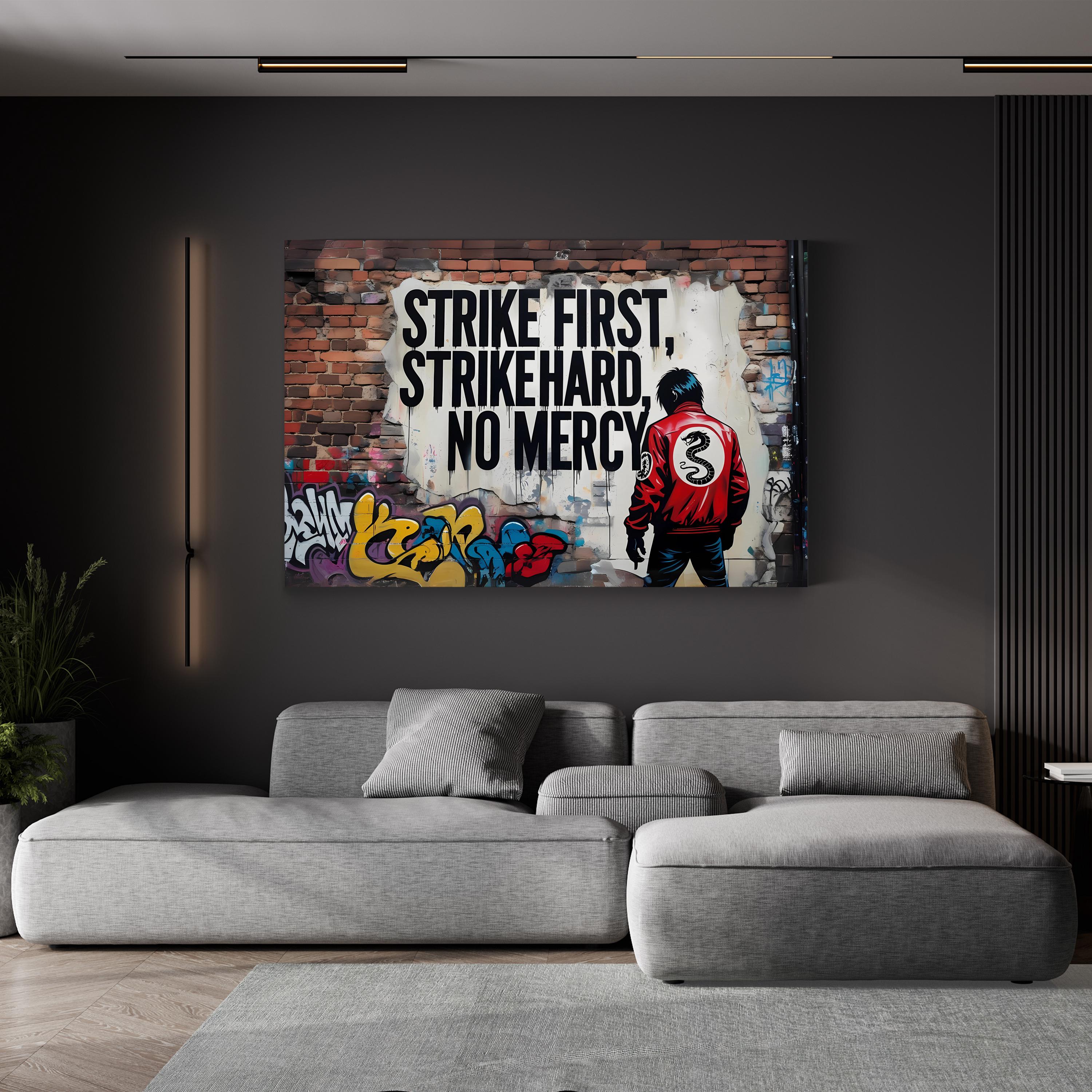 Cobra Kai Graffiti "No Mercy" Motivational Quote Wall Art