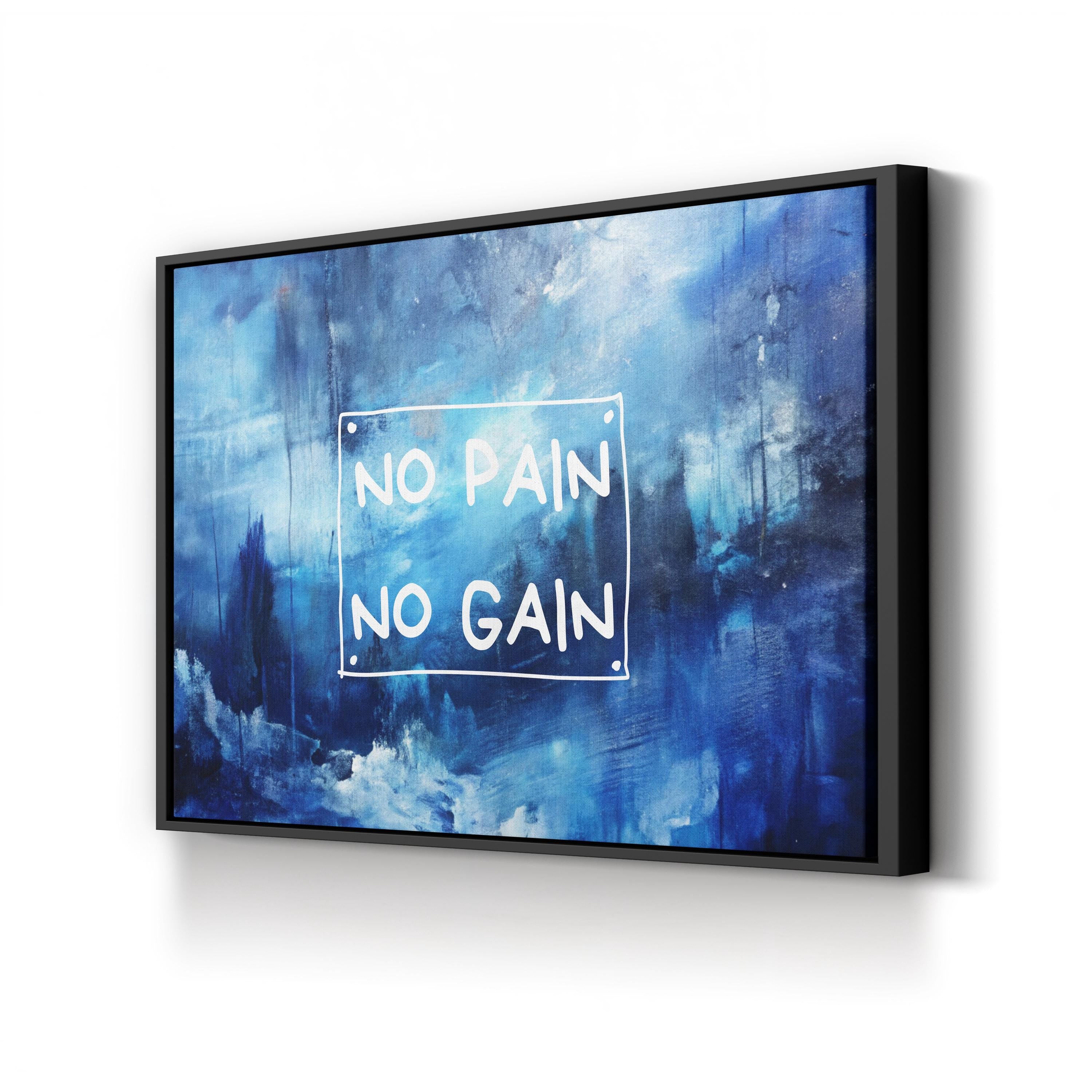No Pain No Gain Motivational Canvas Print | Modern Fitness Quote Wall Art