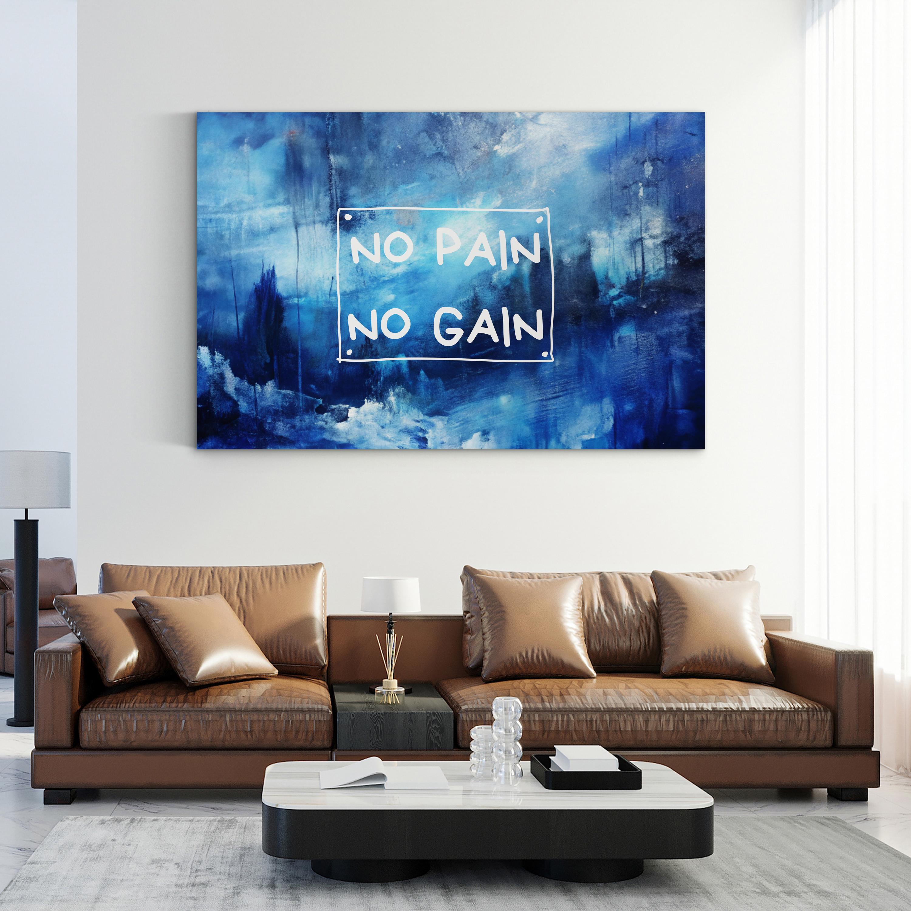 No Pain No Gain Motivational Canvas Print | Modern Fitness Quote Wall Art