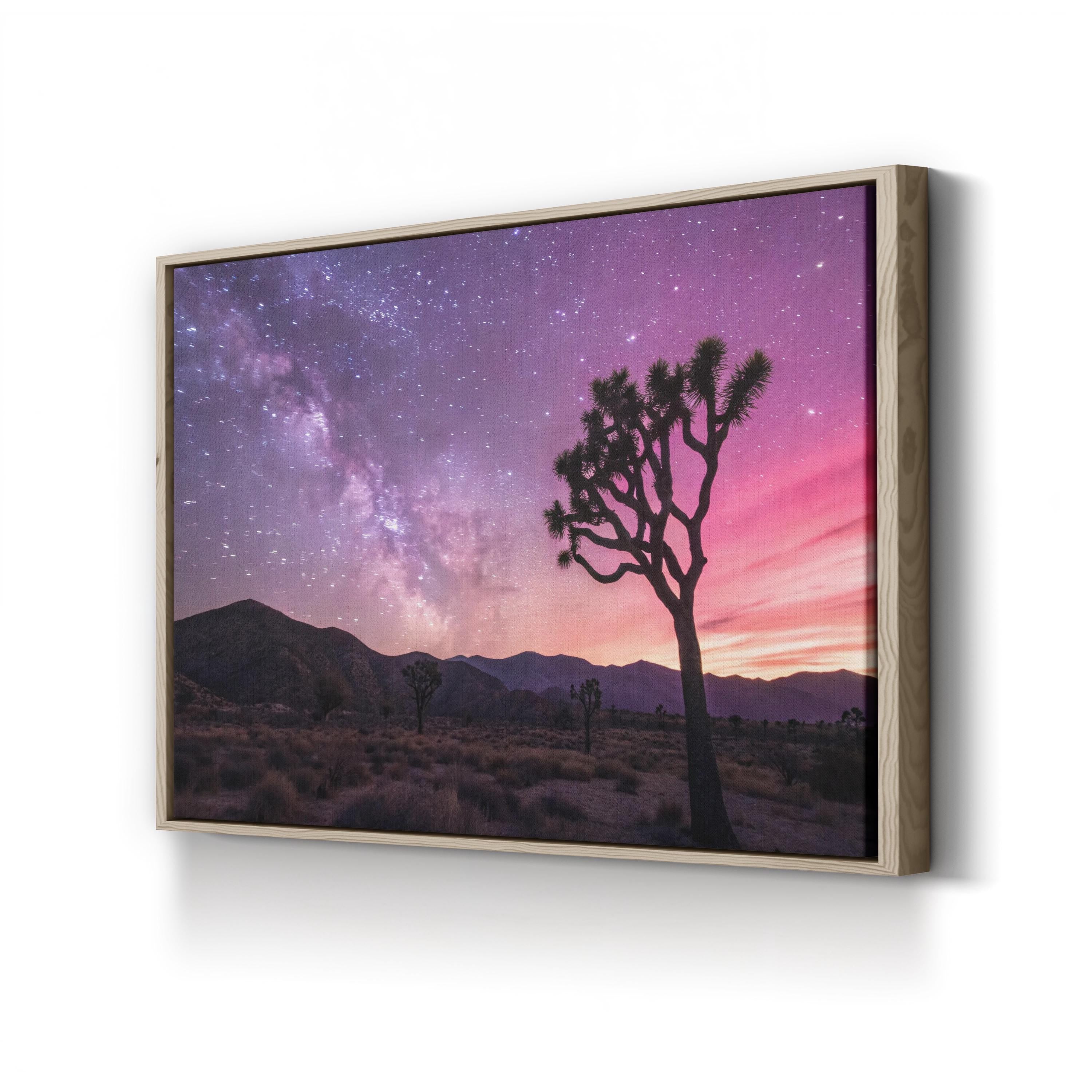 Northern Lights Joshua Tree – Vintage Photography Wall Art | Desert Night Canvas Print