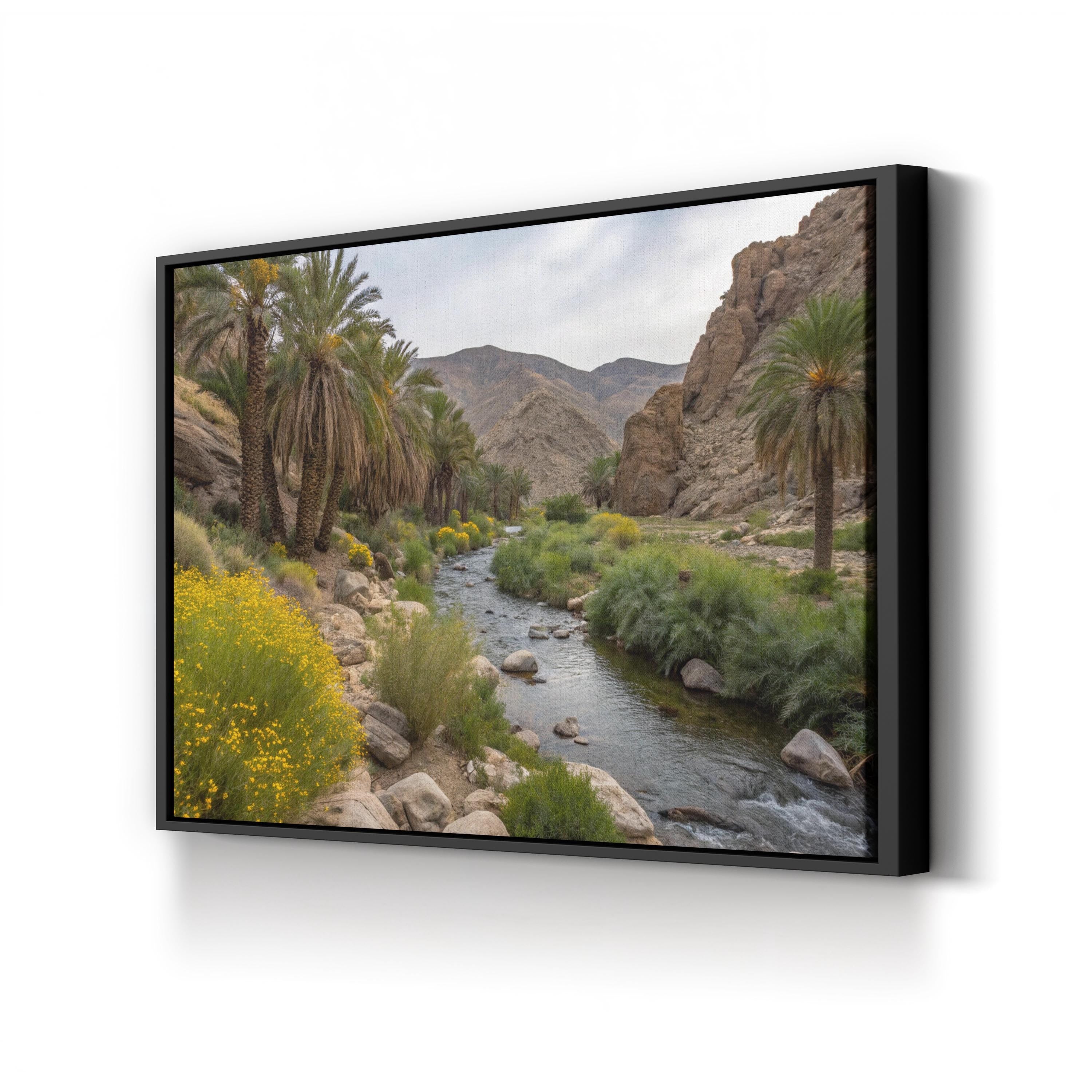 Indian Canyons Oasis — Palm Springs, California Desert Mountain Canvas Wall Art