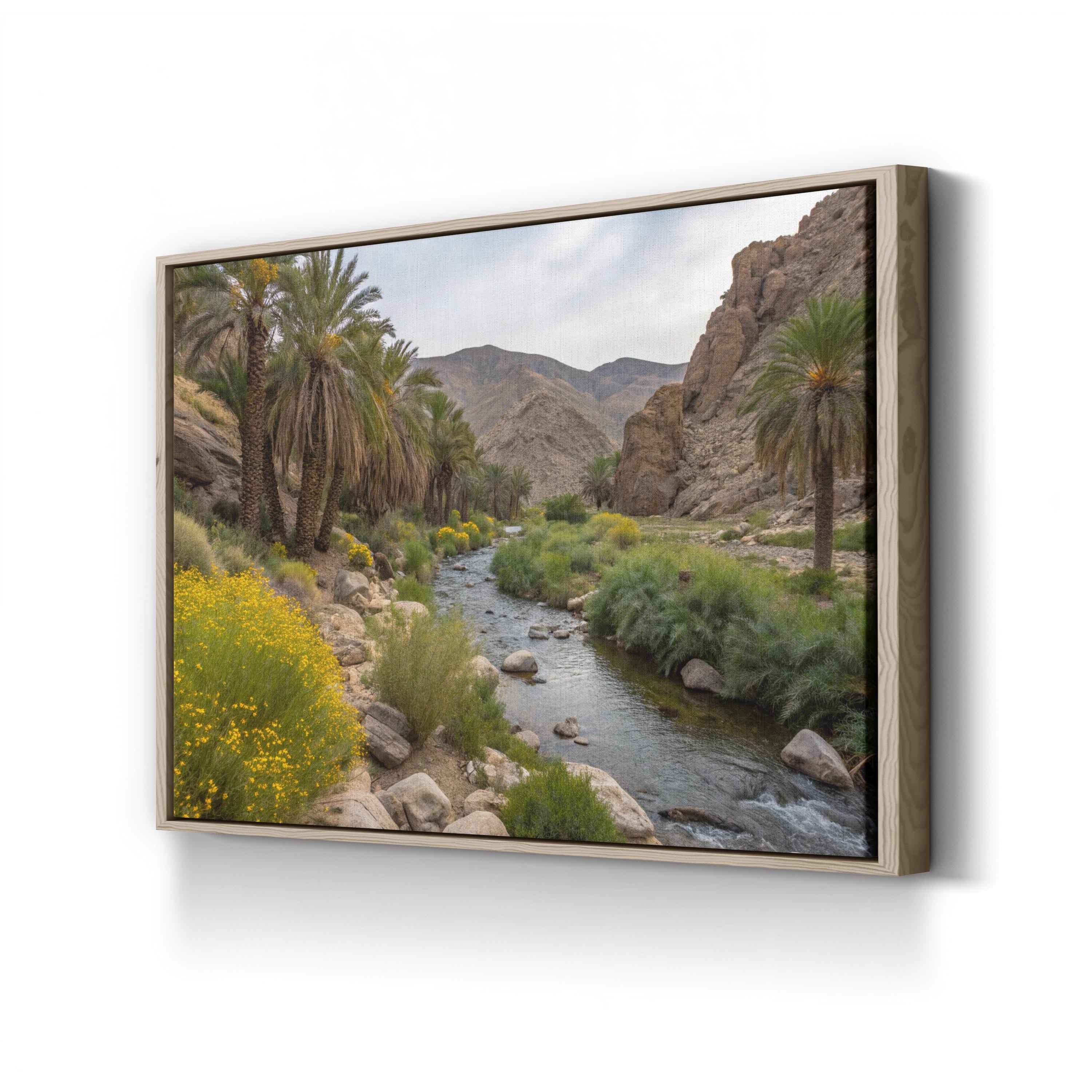 Indian Canyons Oasis — Palm Springs, California Desert Mountain Canvas Wall Art