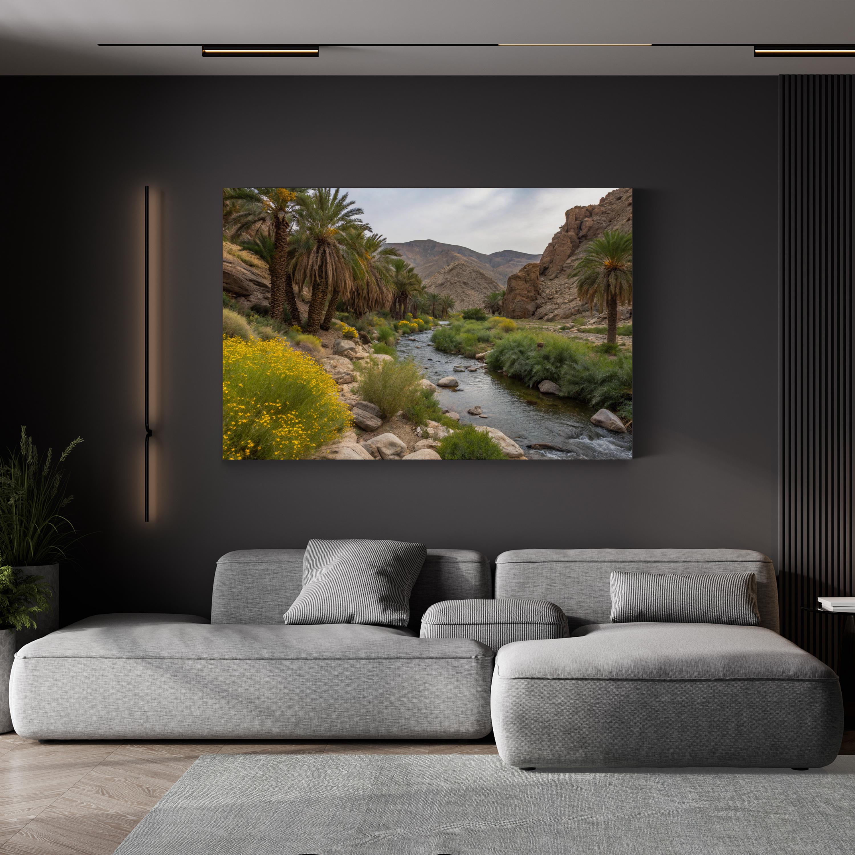 Indian Canyons Oasis — Palm Springs, California Desert Mountain Canvas Wall Art