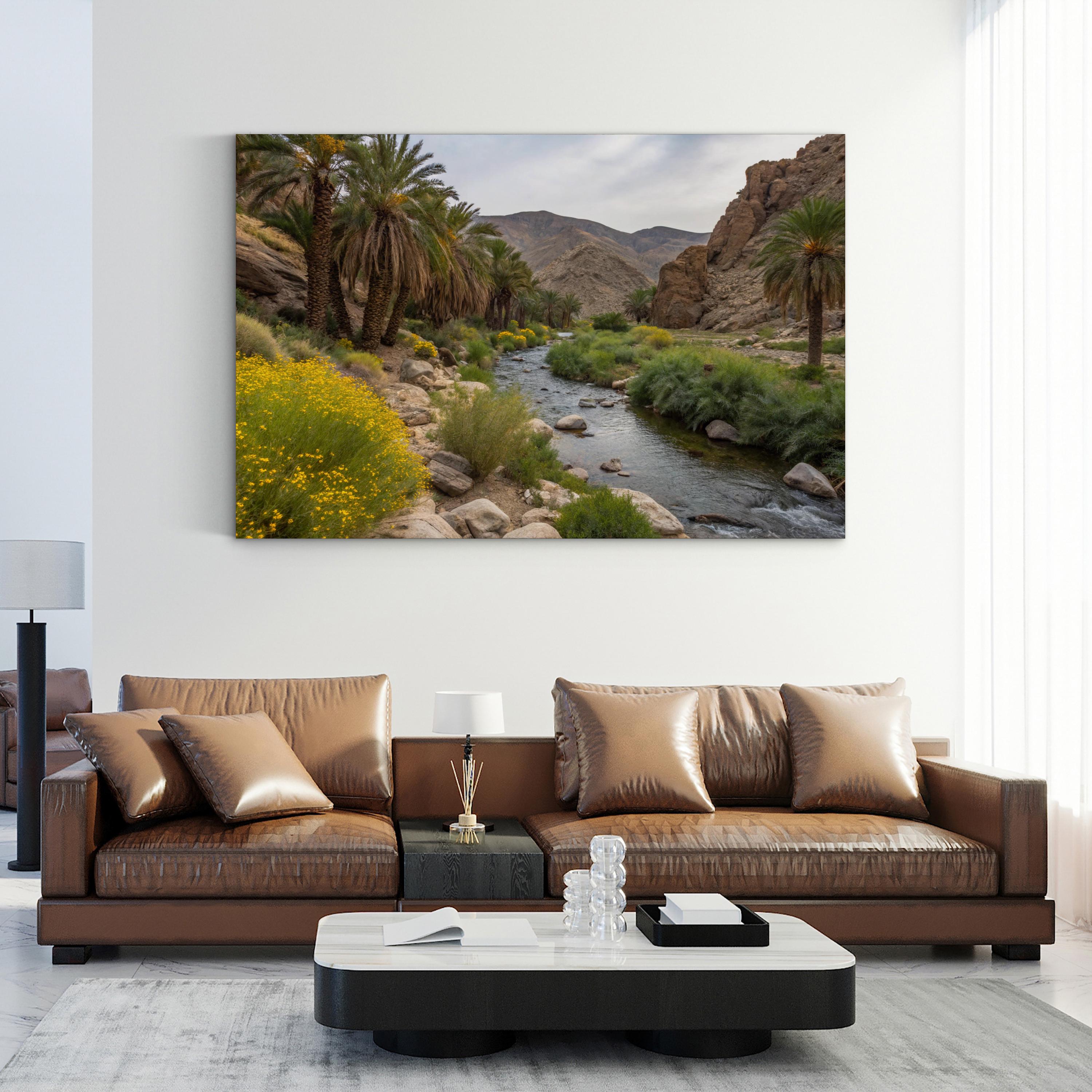 Indian Canyons Oasis — Palm Springs, California Desert Mountain Canvas Wall Art