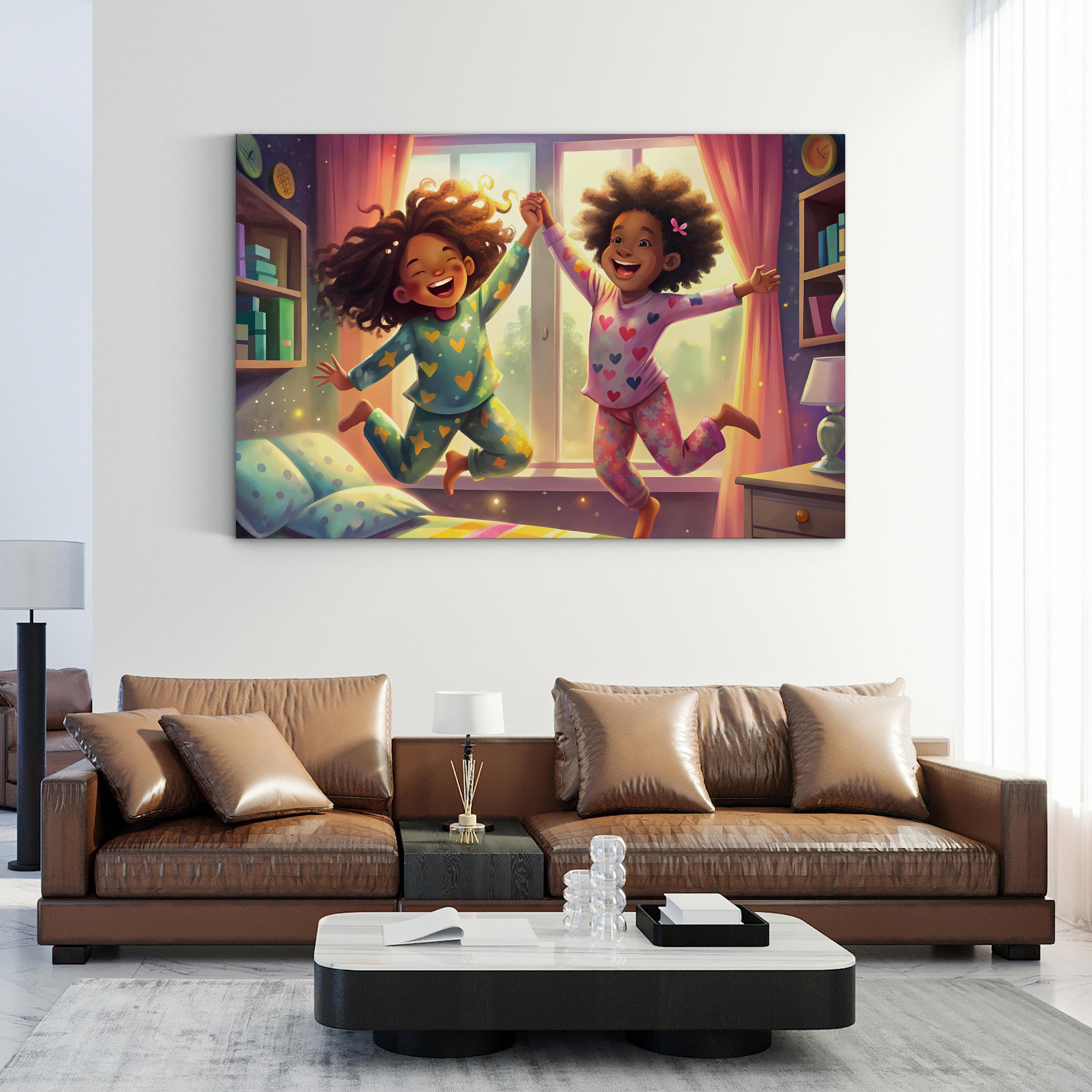 Pajama Party – Playful Kids Bedroom Canvas Art