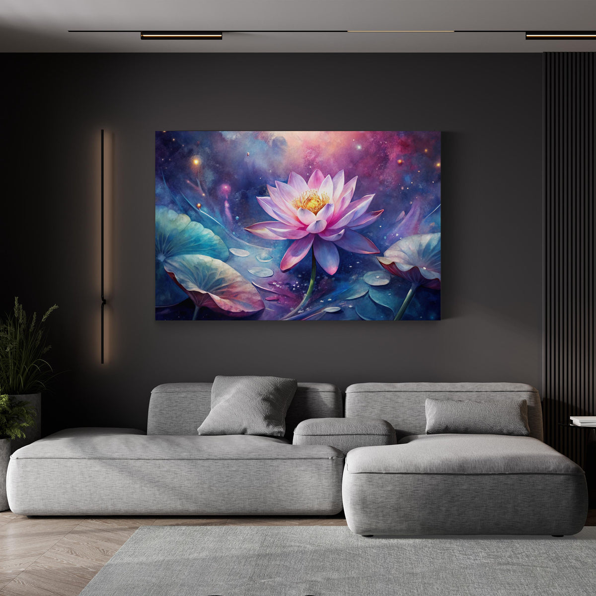 Tranquil Lotus Bloom canvas print in gallery canvas