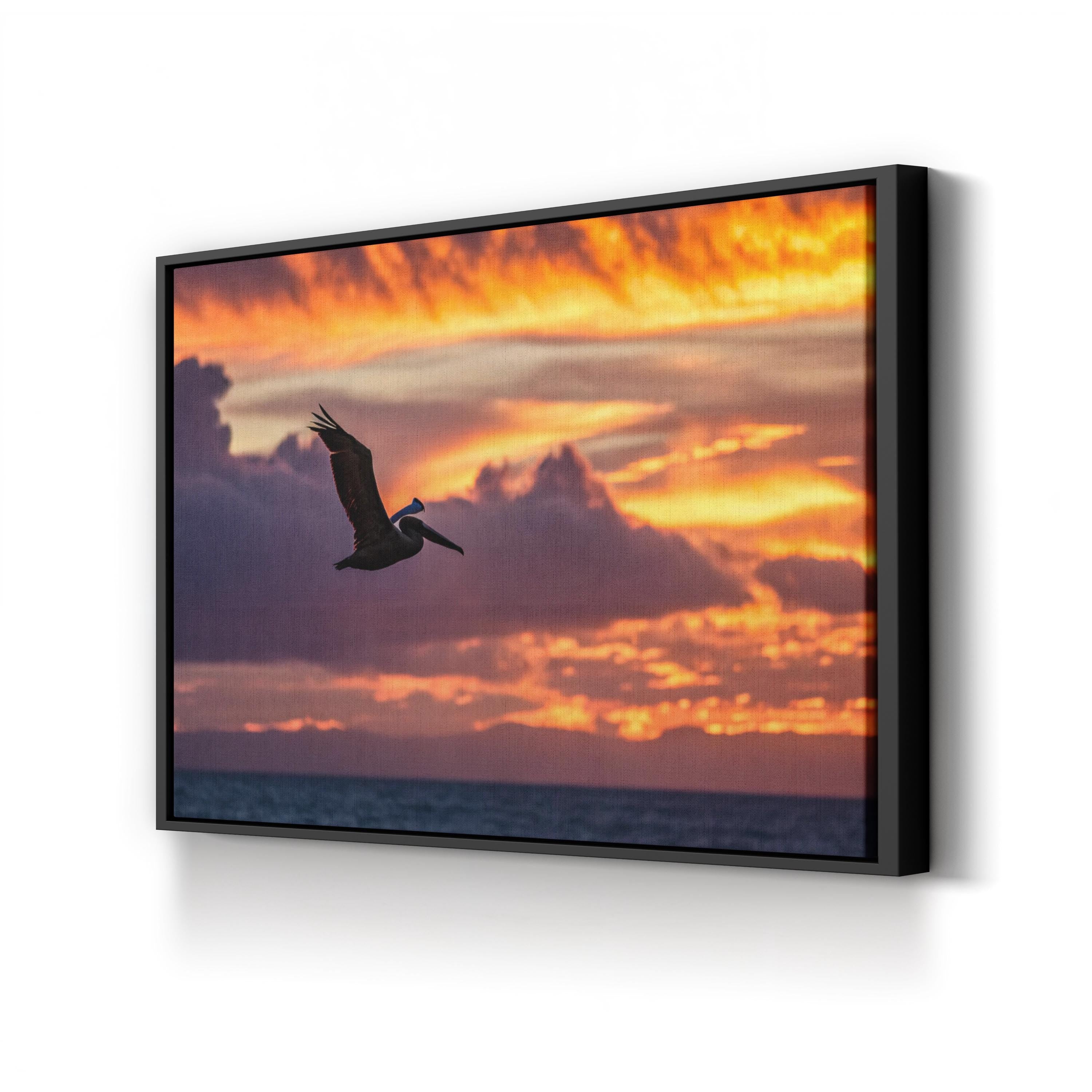 Pelican Dive Wall Art | Coastal Wildlife Photography Canvas Print