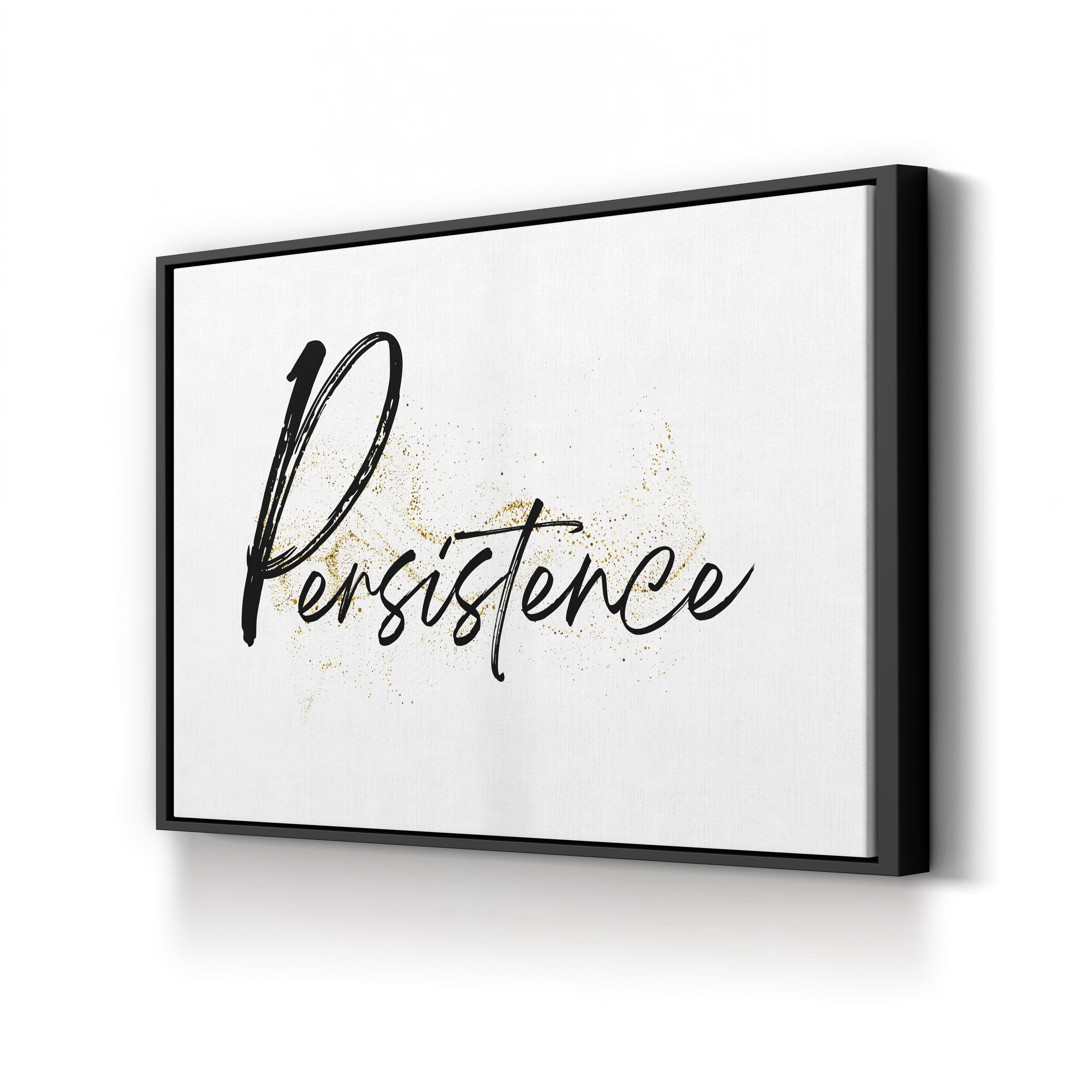 Persistence: Elegant Gold Typography Motivational Wall Art