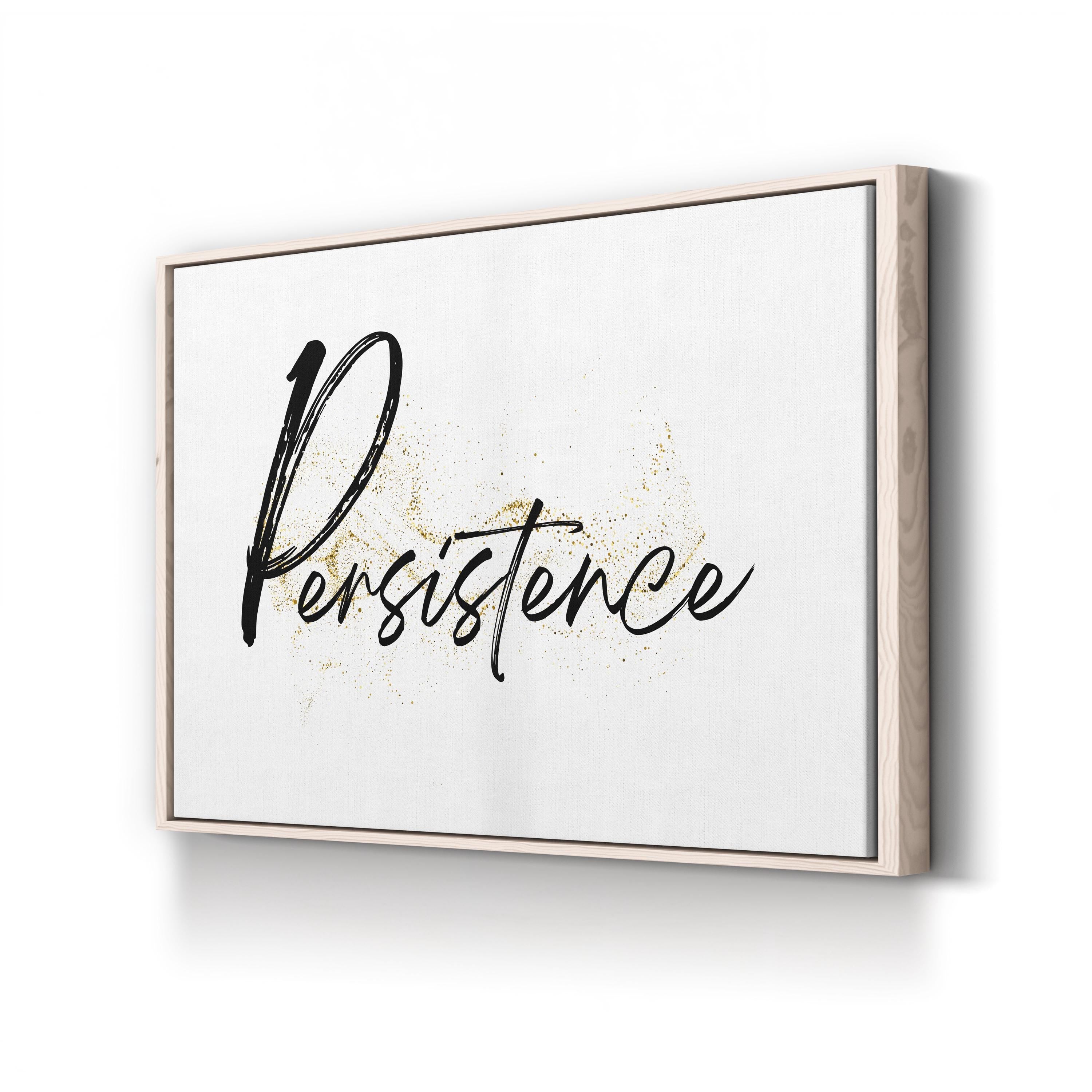 Persistence: Elegant Gold Typography Motivational Wall Art