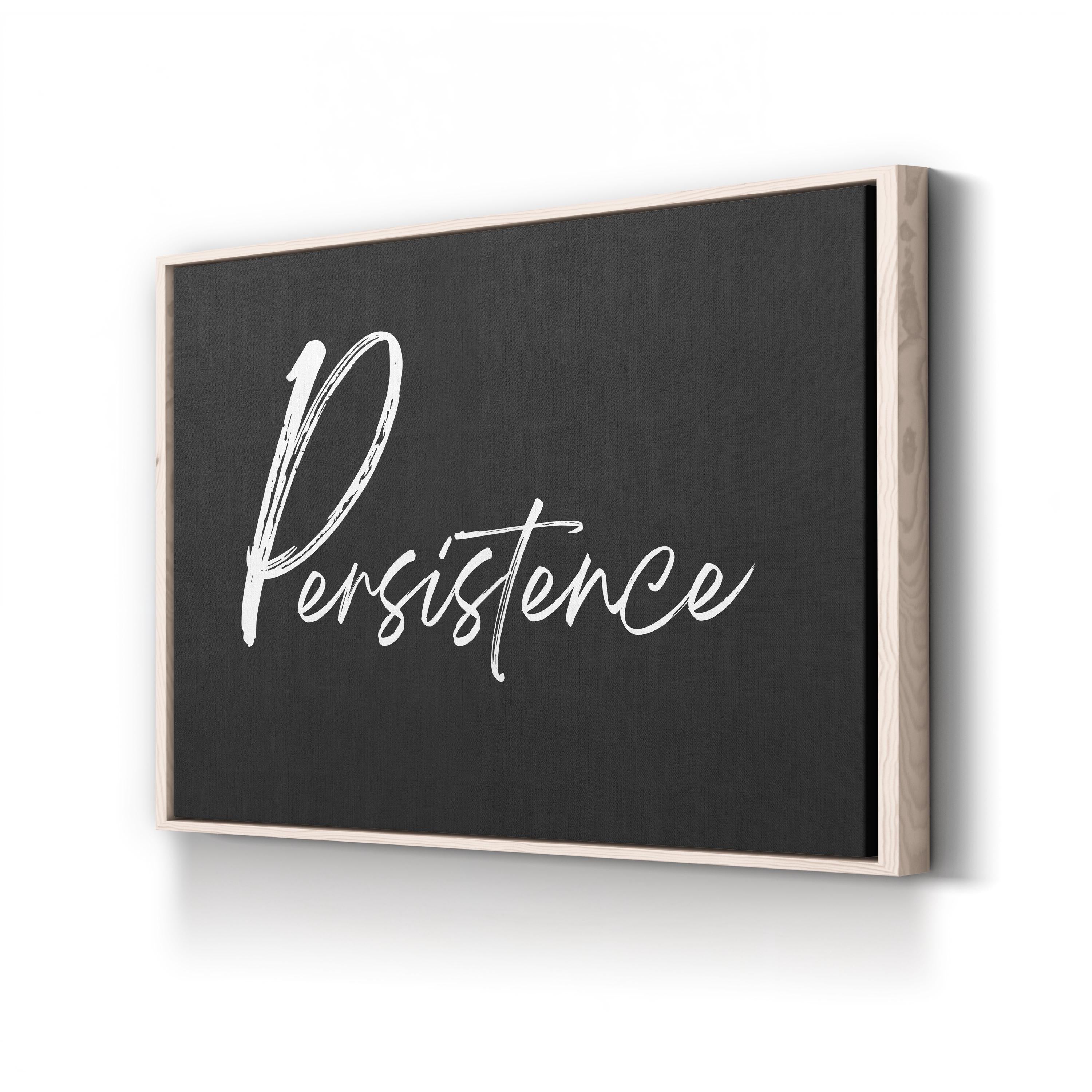 Persistence Silver Script Typography – Typographic Wall Art | Motivational Canvas Print