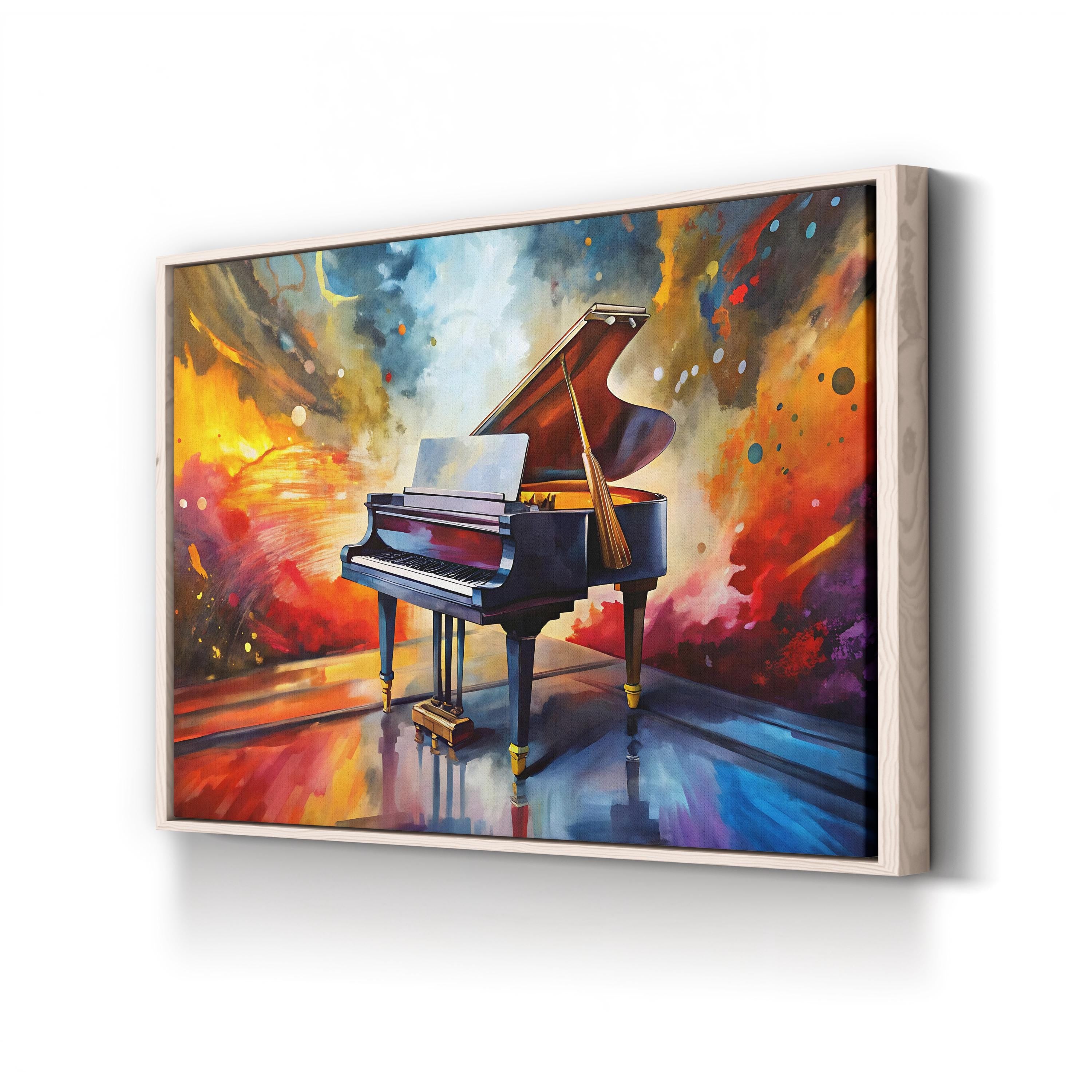 Piano Carnival Abstract – Period Illustration Wall Art | Colorful Music Canvas Print