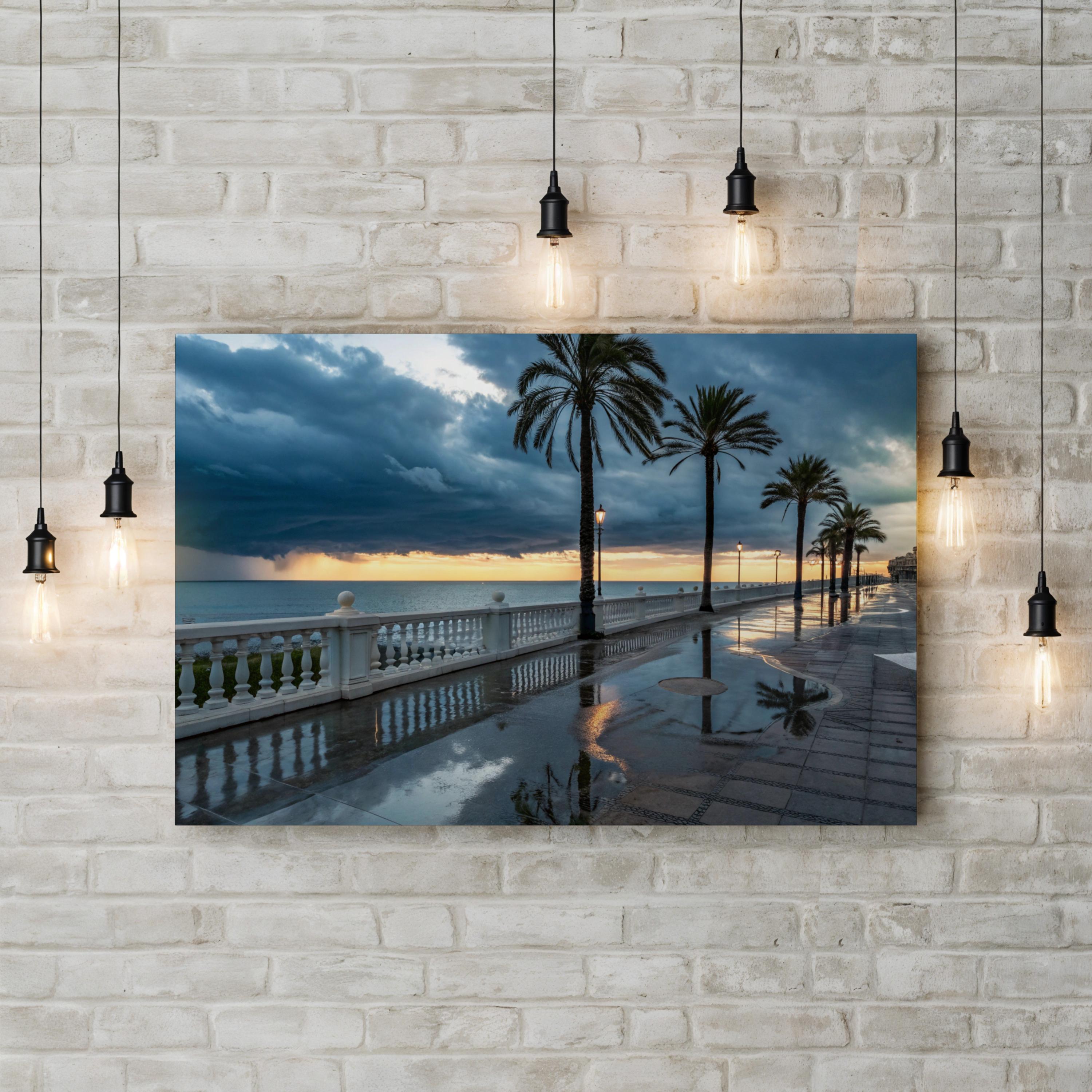 Pier Reflections at Dusk – Vintage Photography Wall Art | Coastal Ocean Canvas Print