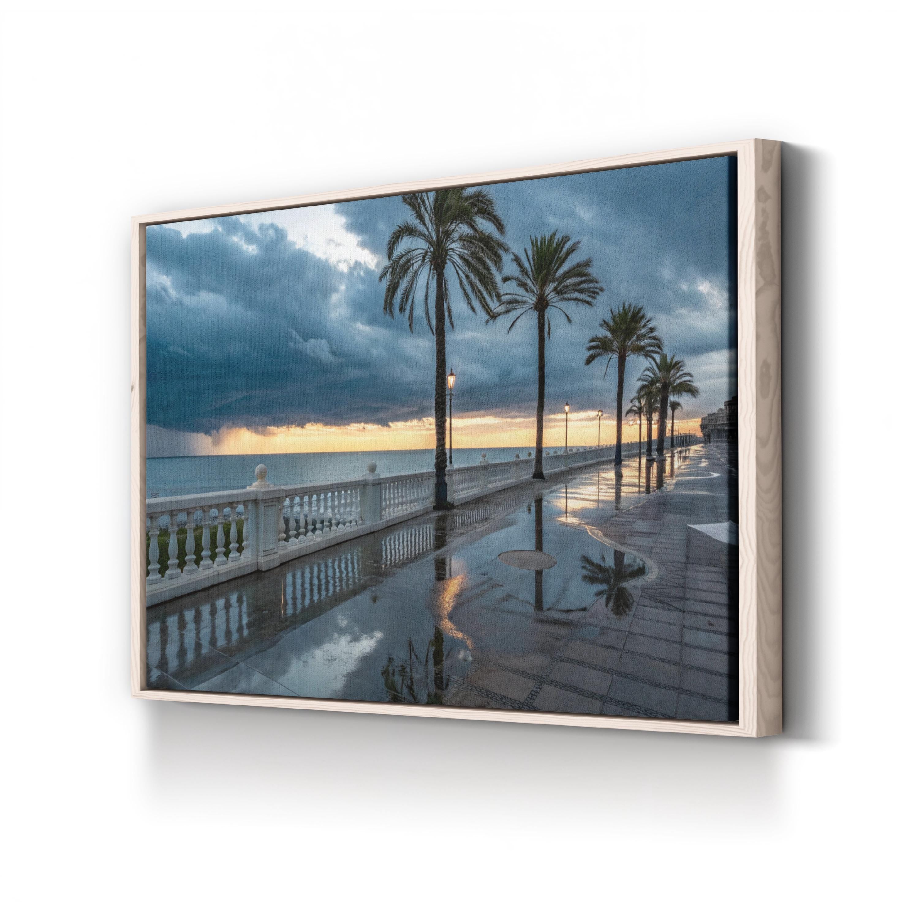 Pier Reflections at Dusk – Vintage Photography Wall Art | Coastal Ocean Canvas Print