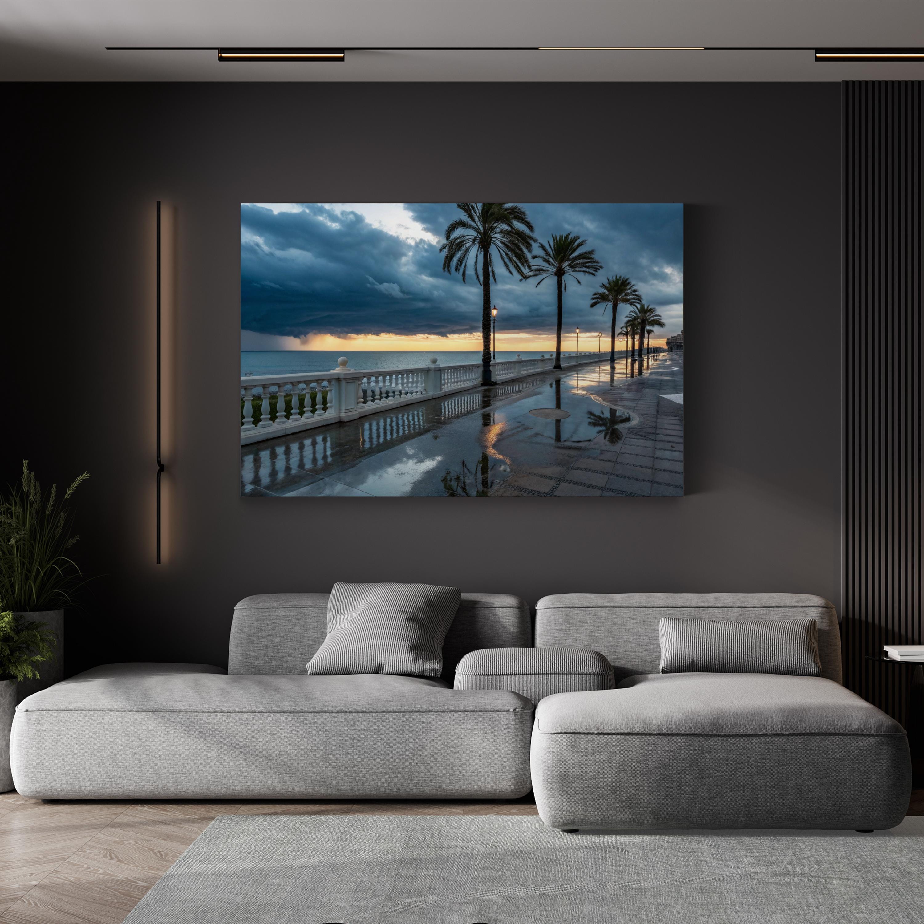 Pier Reflections at Dusk – Vintage Photography Wall Art | Coastal Ocean Canvas Print