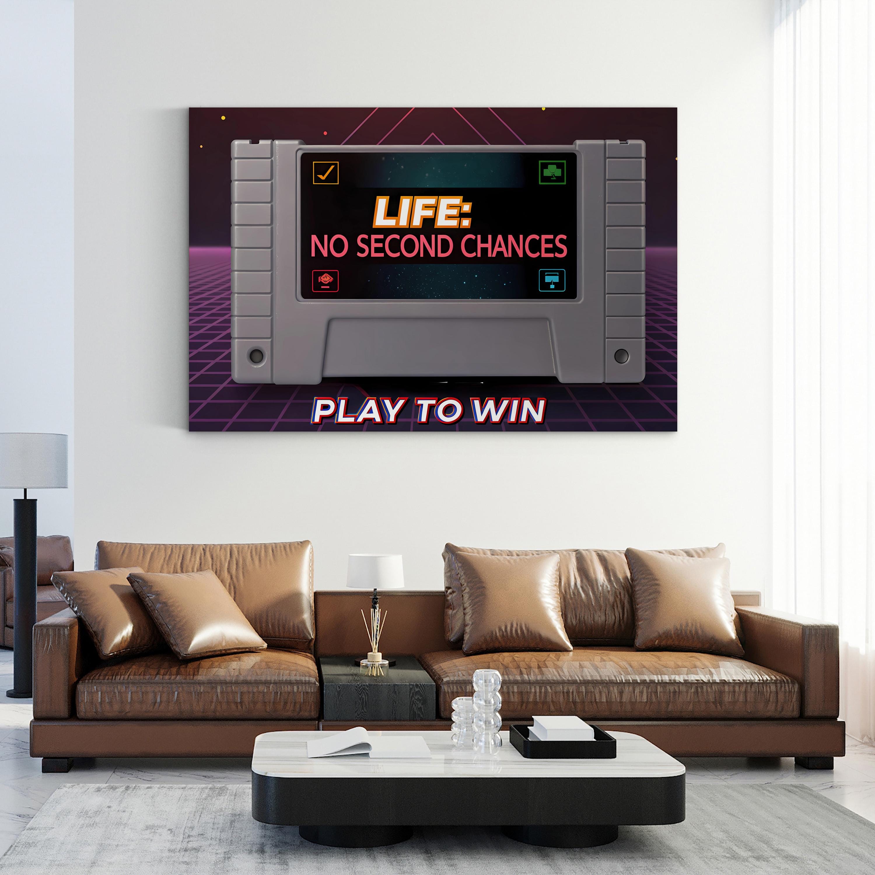 Retro Gaming Canvas Print | Play to Win Motivational Wall Art
