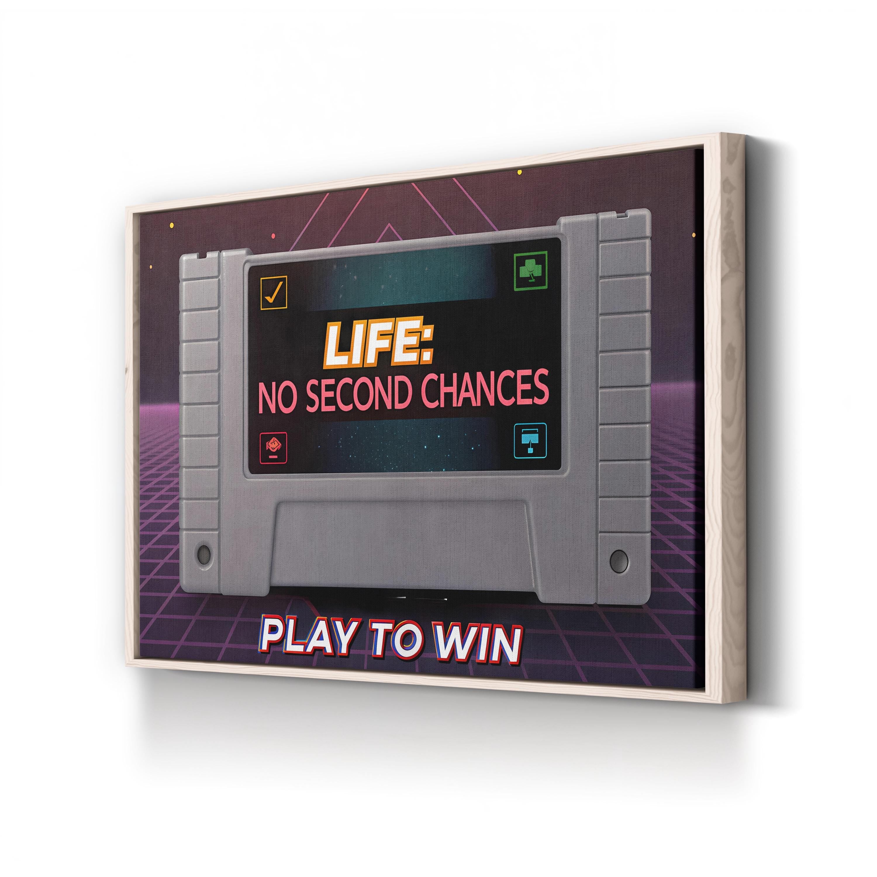 Retro Gaming Canvas Print | Play to Win Motivational Wall Art