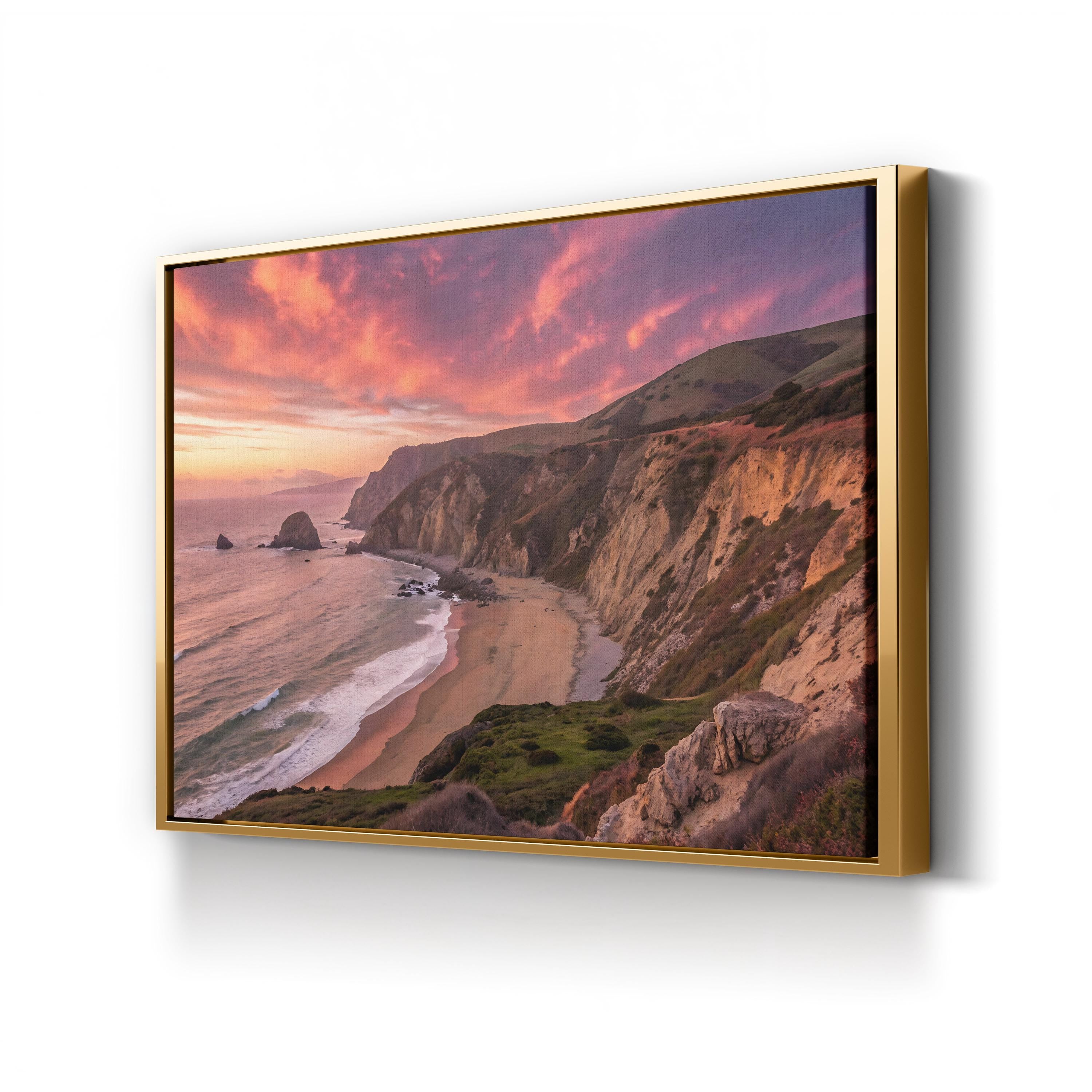Point Reyes Sunset Canvas Wall Art — Point Reyes Coastal Landscape, California