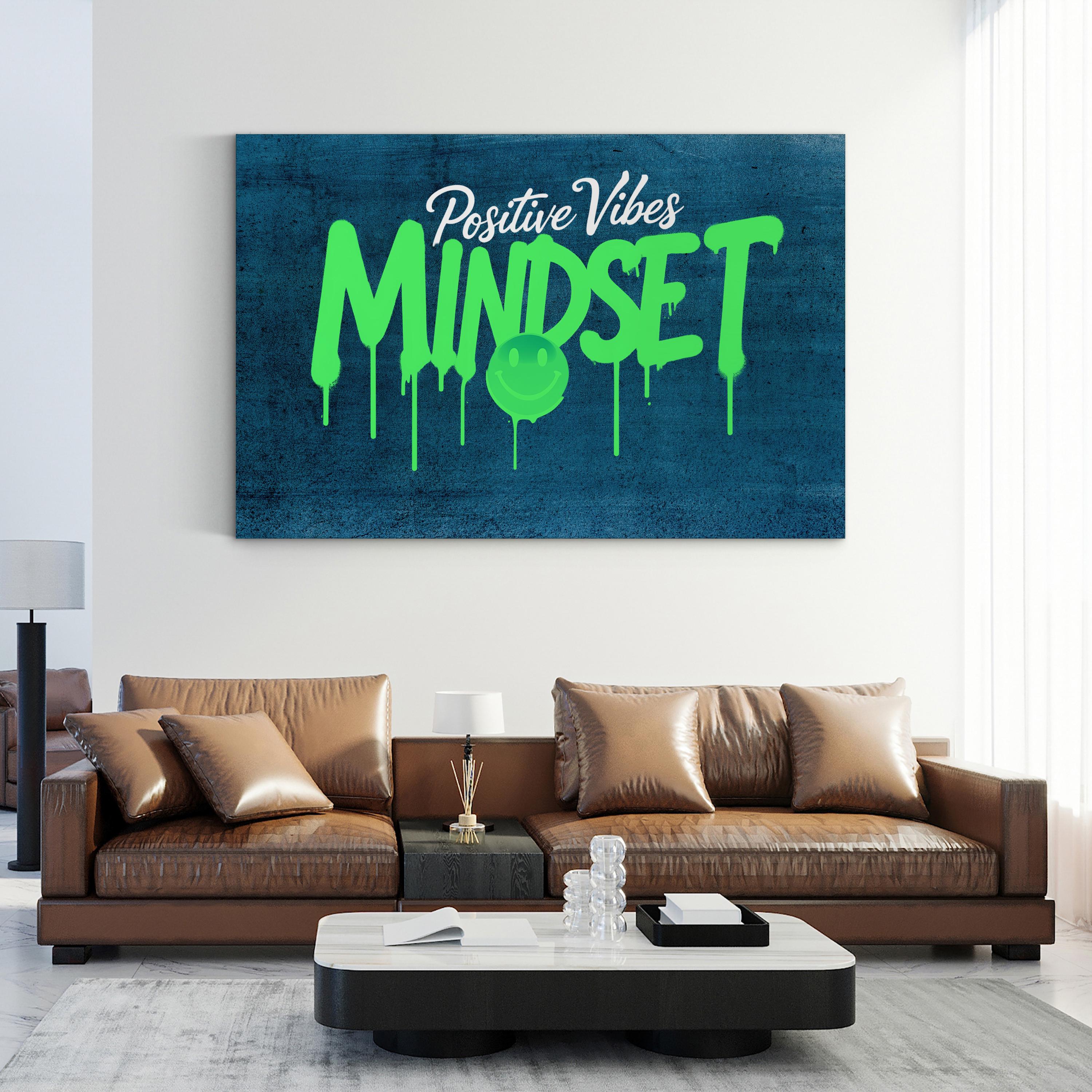 Positive Vibes Mindset IV Motivational Canvas Wall Art