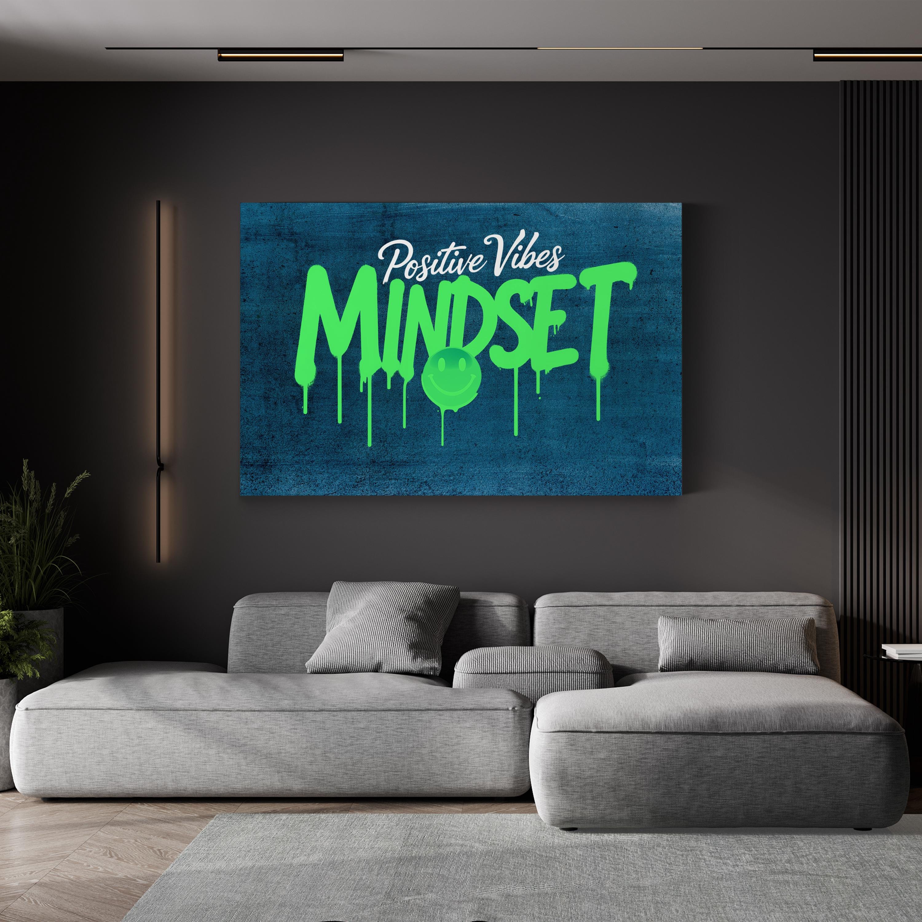 Positive Vibes Mindset IV Motivational Canvas Wall Art