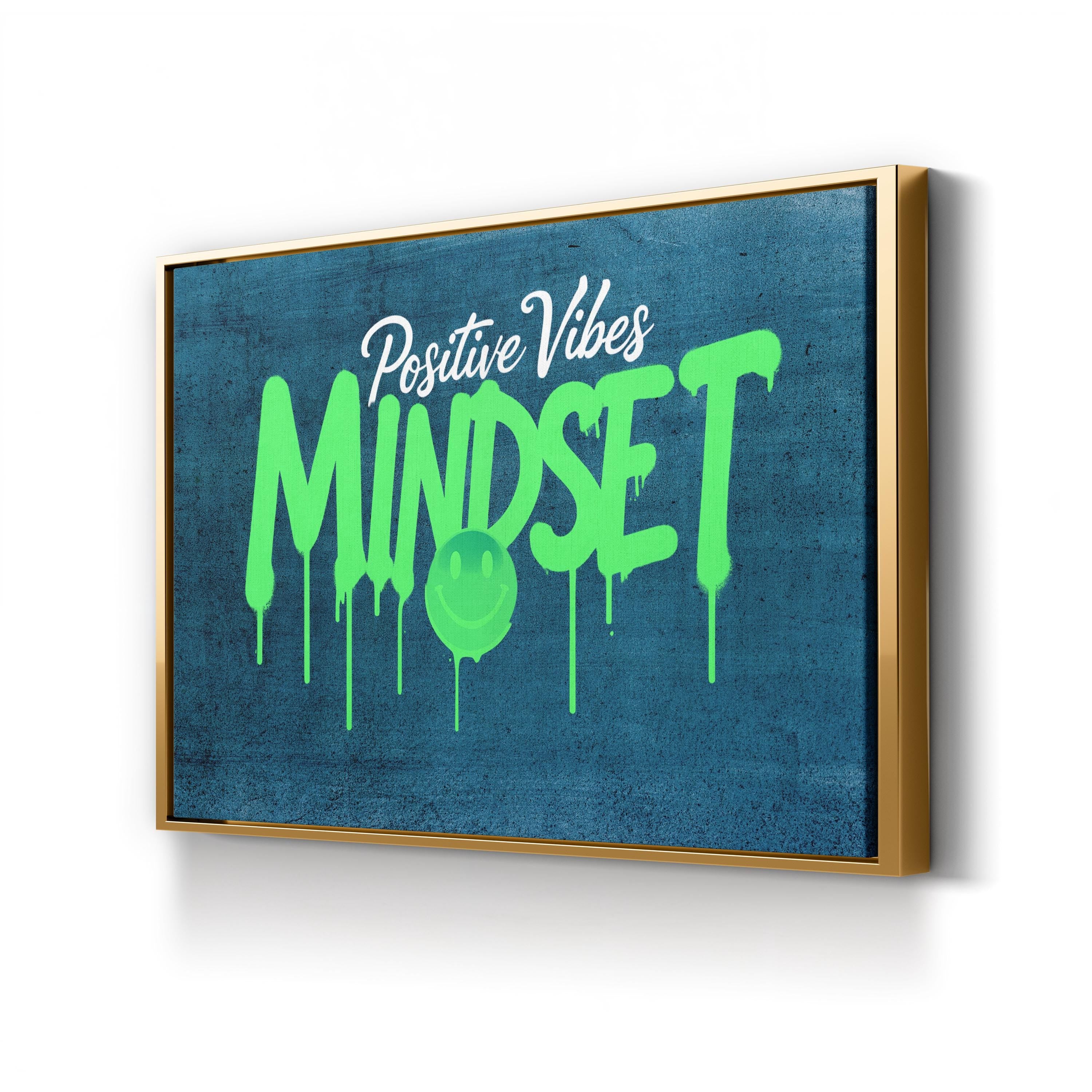 Positive Vibes Mindset IV Motivational Canvas Wall Art