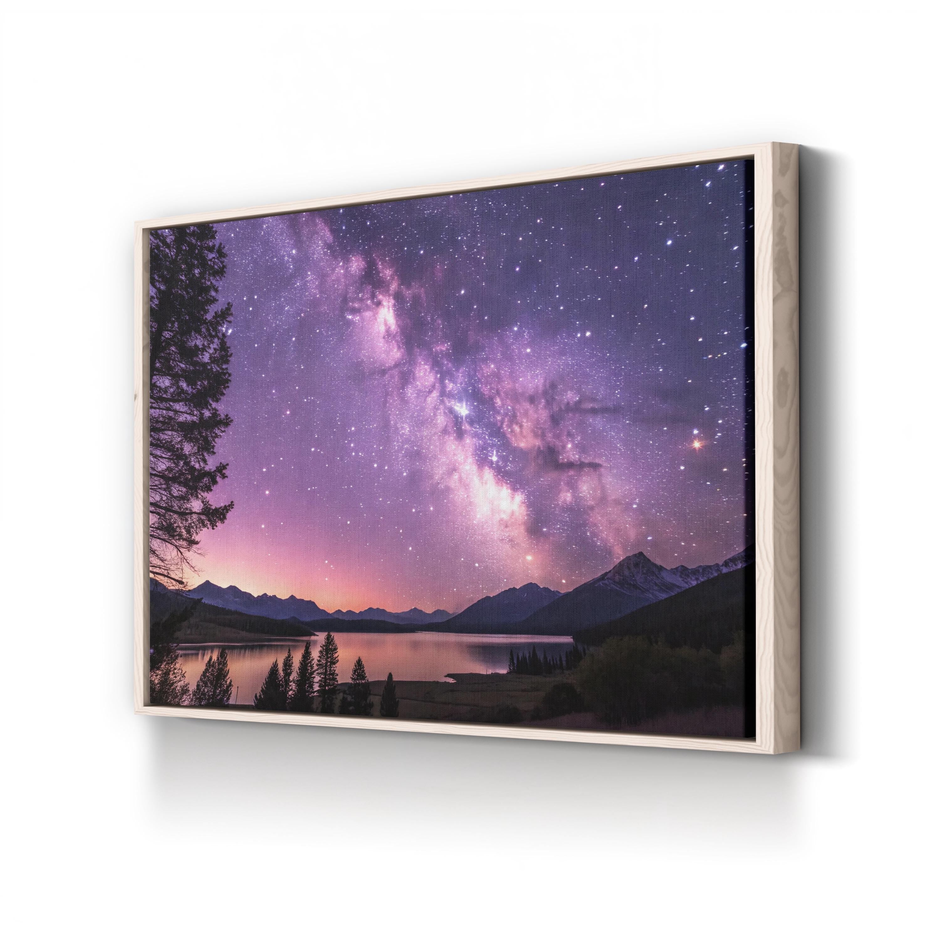 Purple Milky Way Galaxy – Vintage Photography Wall Art | Cosmic Space Canvas Print