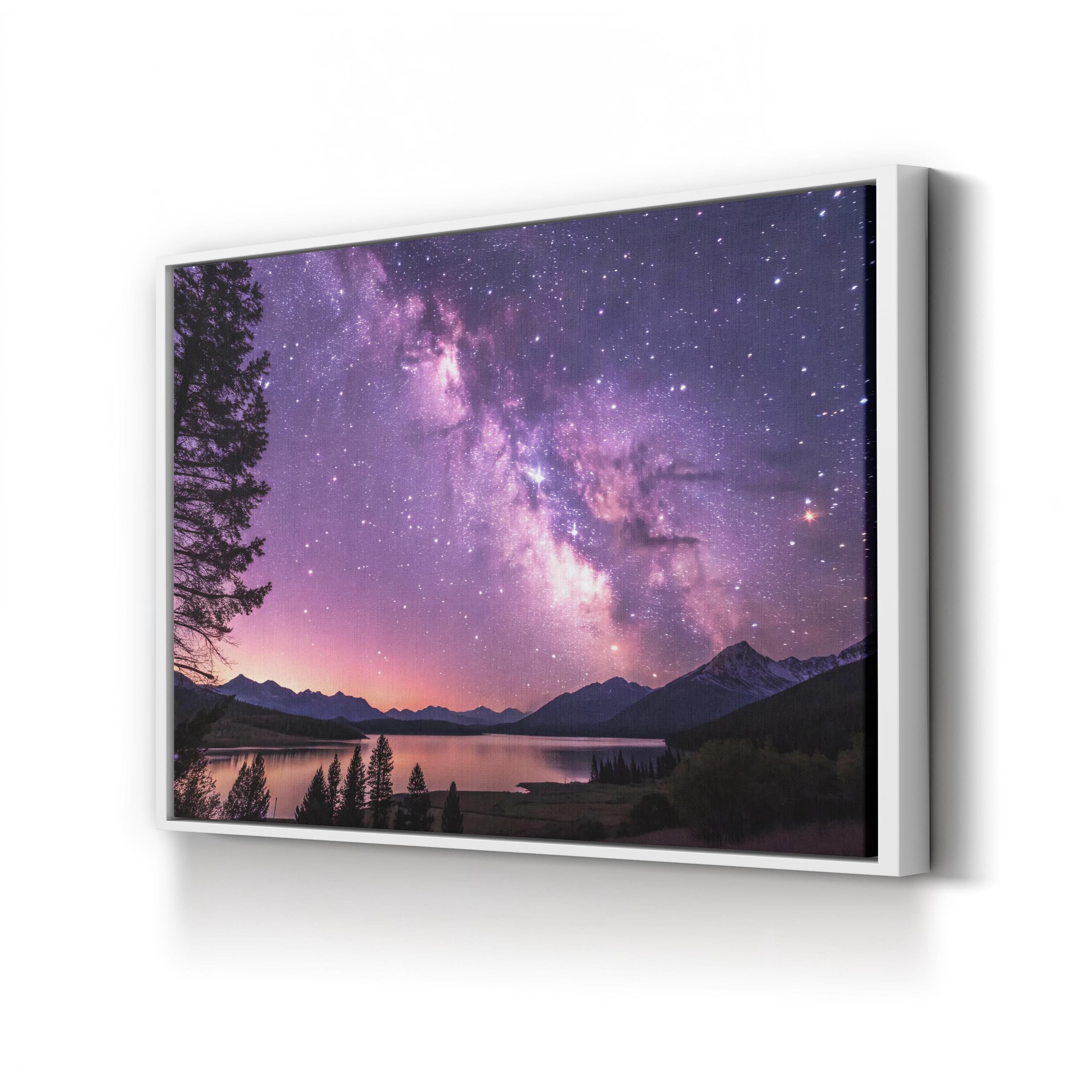 Purple Milky Way Galaxy – Vintage Photography Wall Art | Cosmic Space Canvas Print