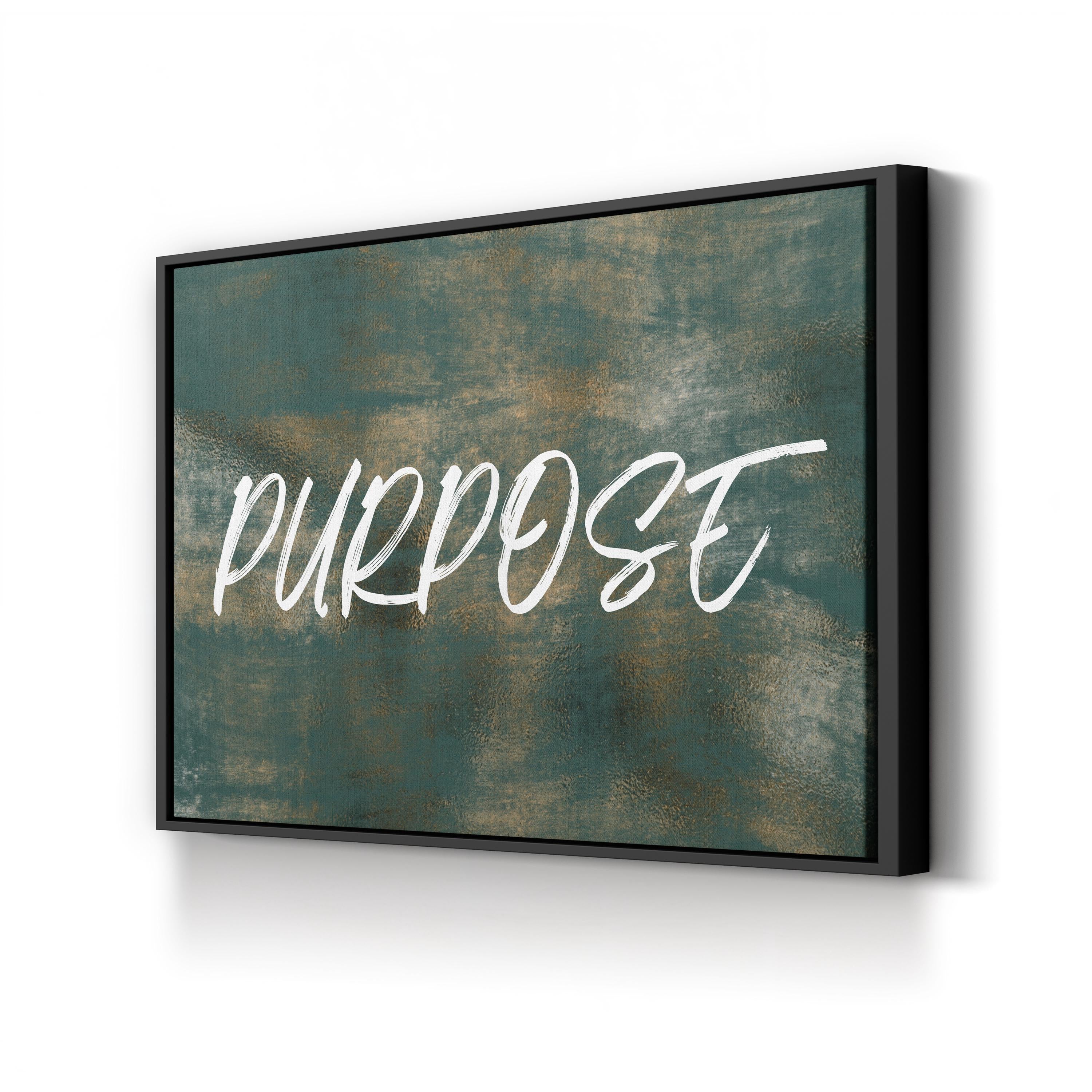 Green Motivational Typography "Purpose" Wall Art