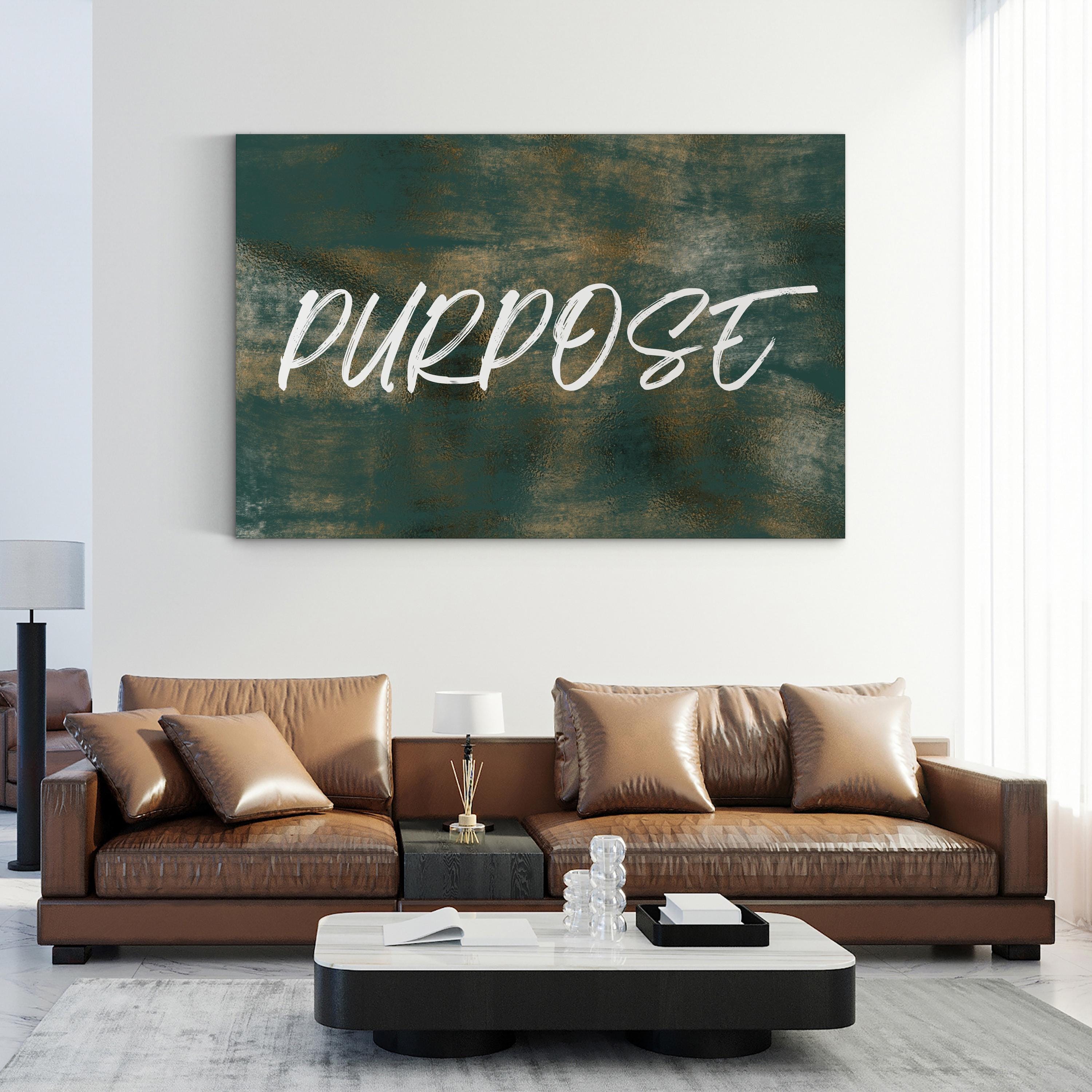 Green Motivational Typography "Purpose" Wall Art