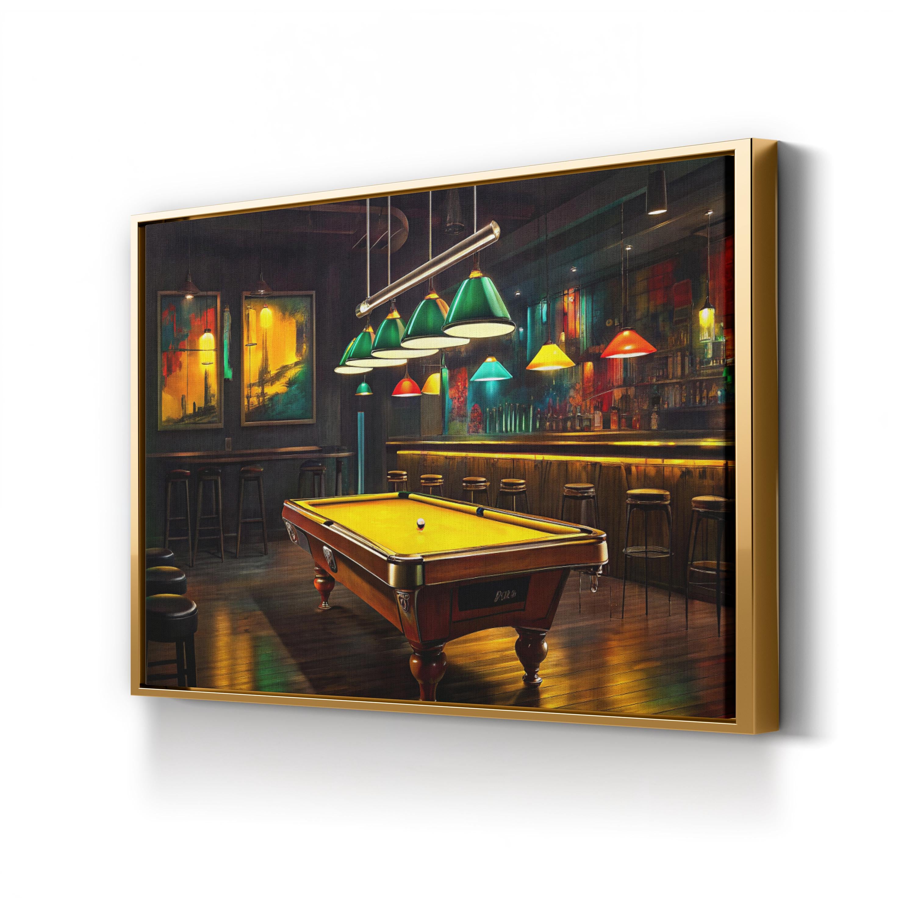 Rack ’Em Up Wall Art | Cinematic Billiards Pool Table Game Room Canvas Print