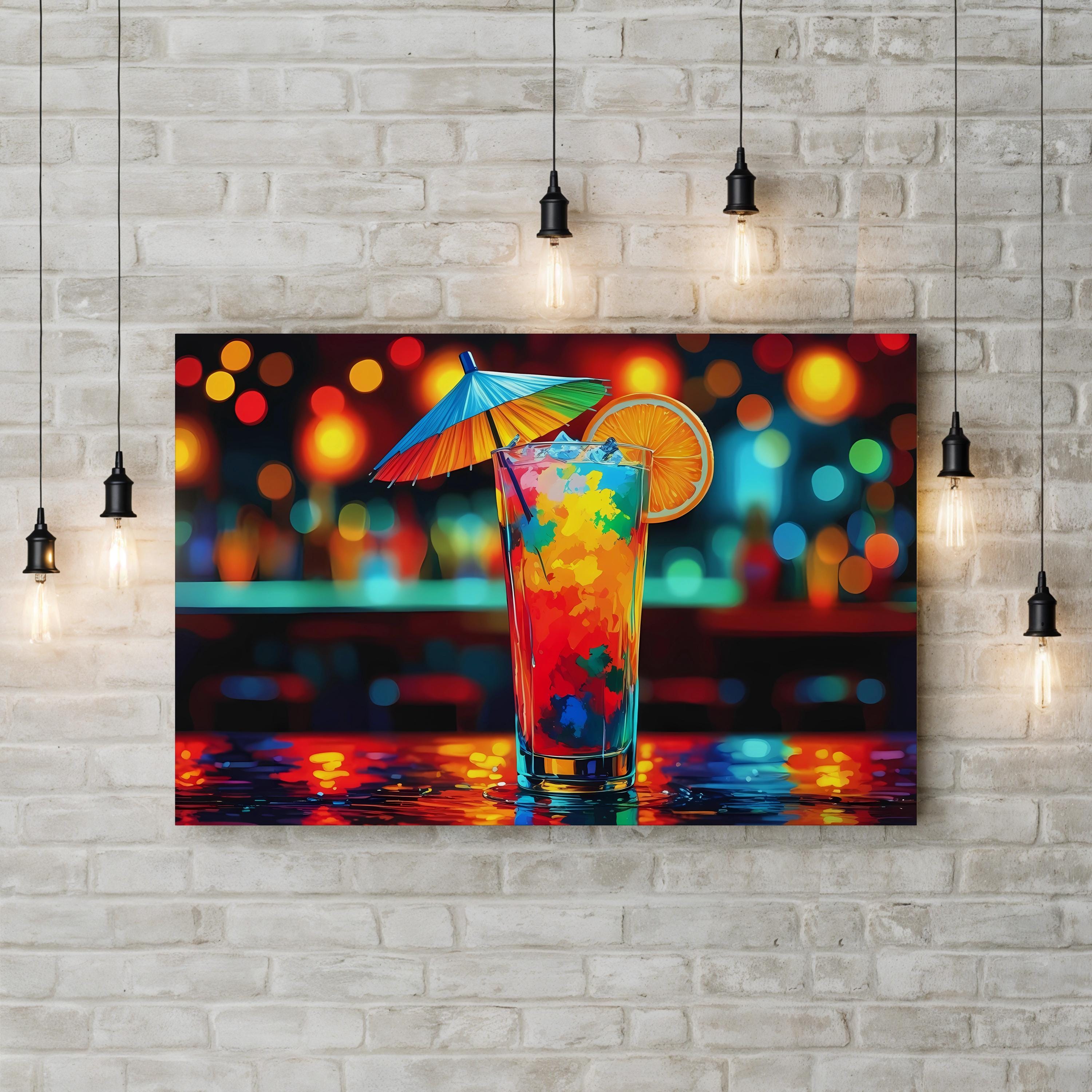 Rainbow Cocktail Drink – Color Photography Wall Art | Colorful Kitchen Canvas Print