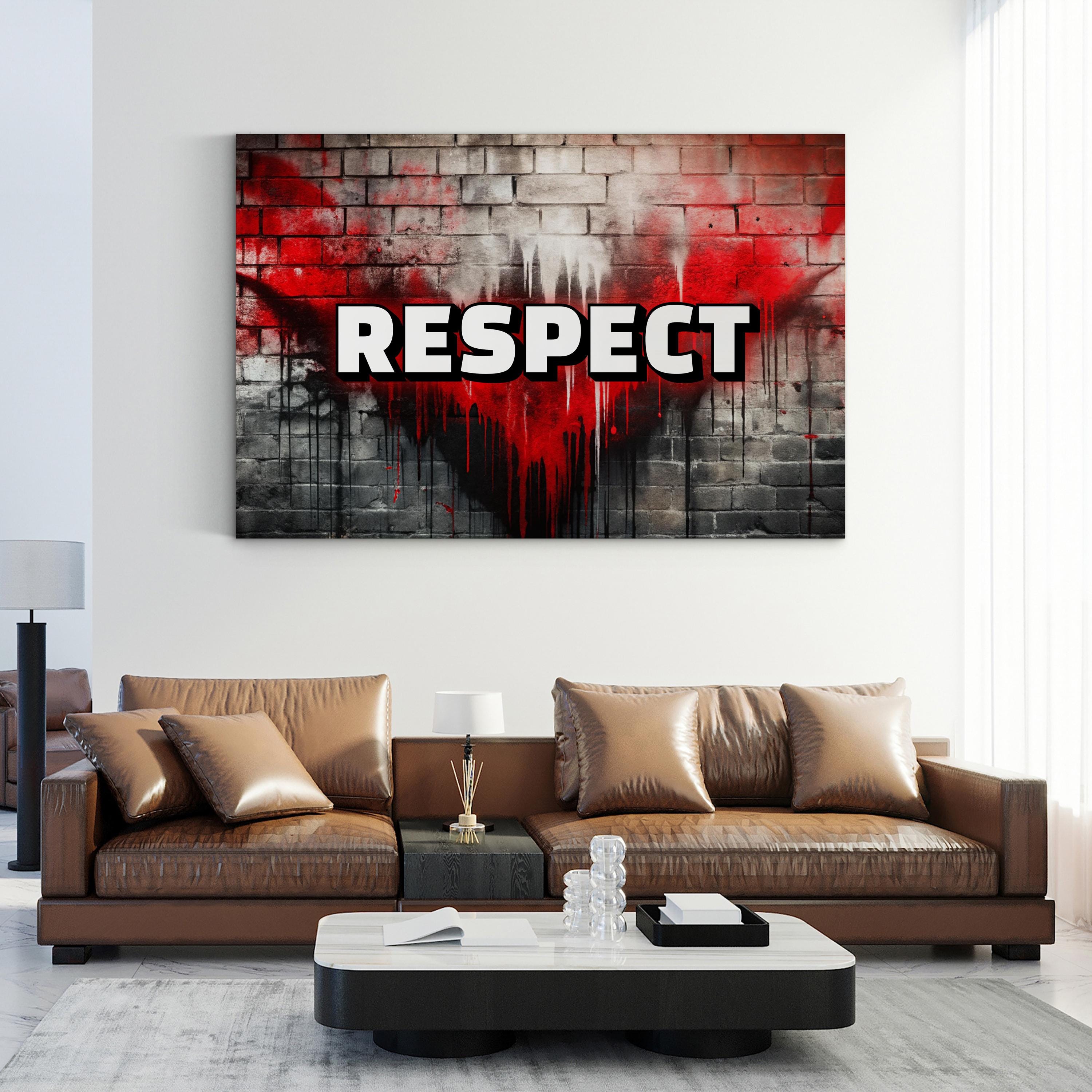 Respect Graffiti Canvas Street Art | Bold Urban Typography Wall Art