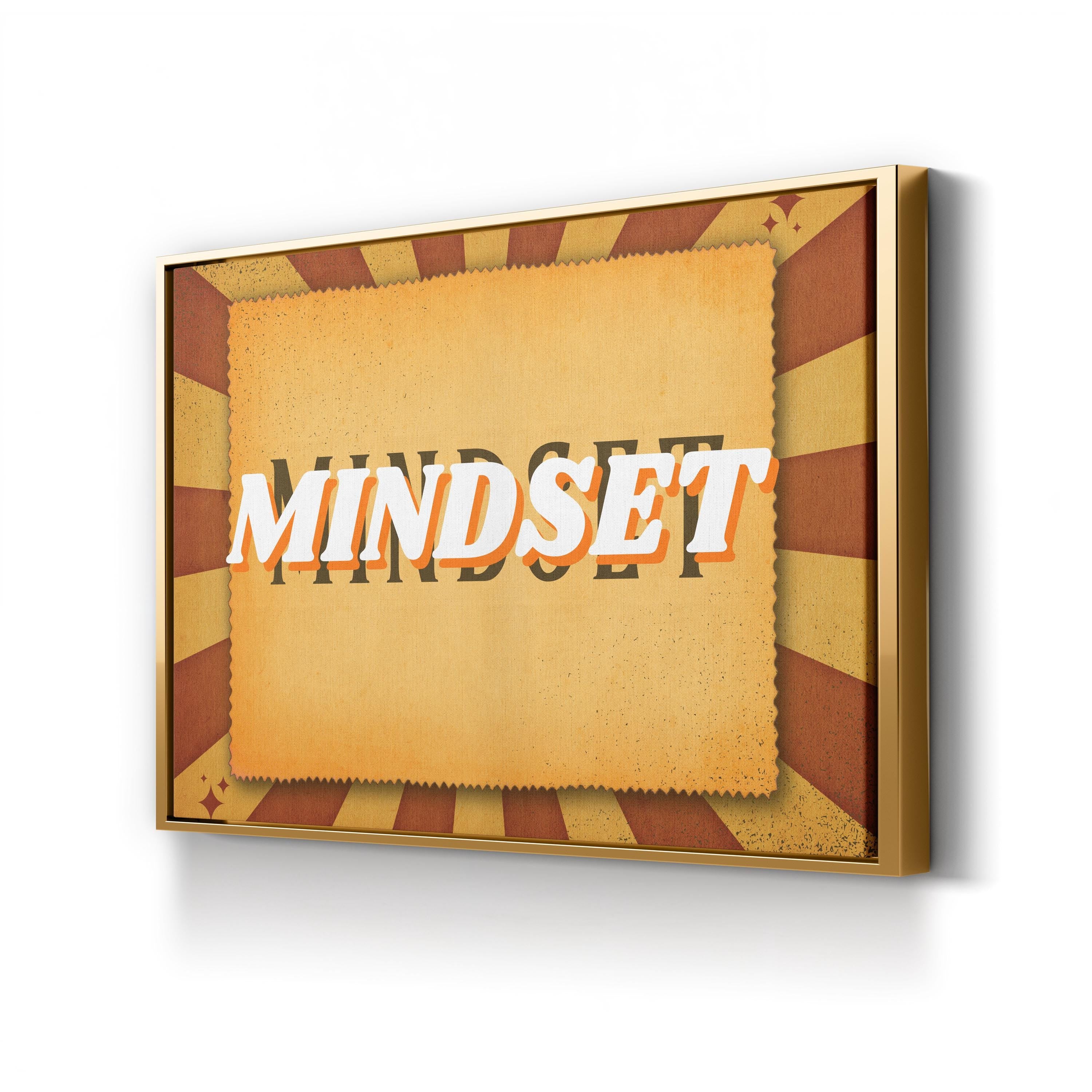 Retro Mindset Canvas Art | Typography Motivational Print