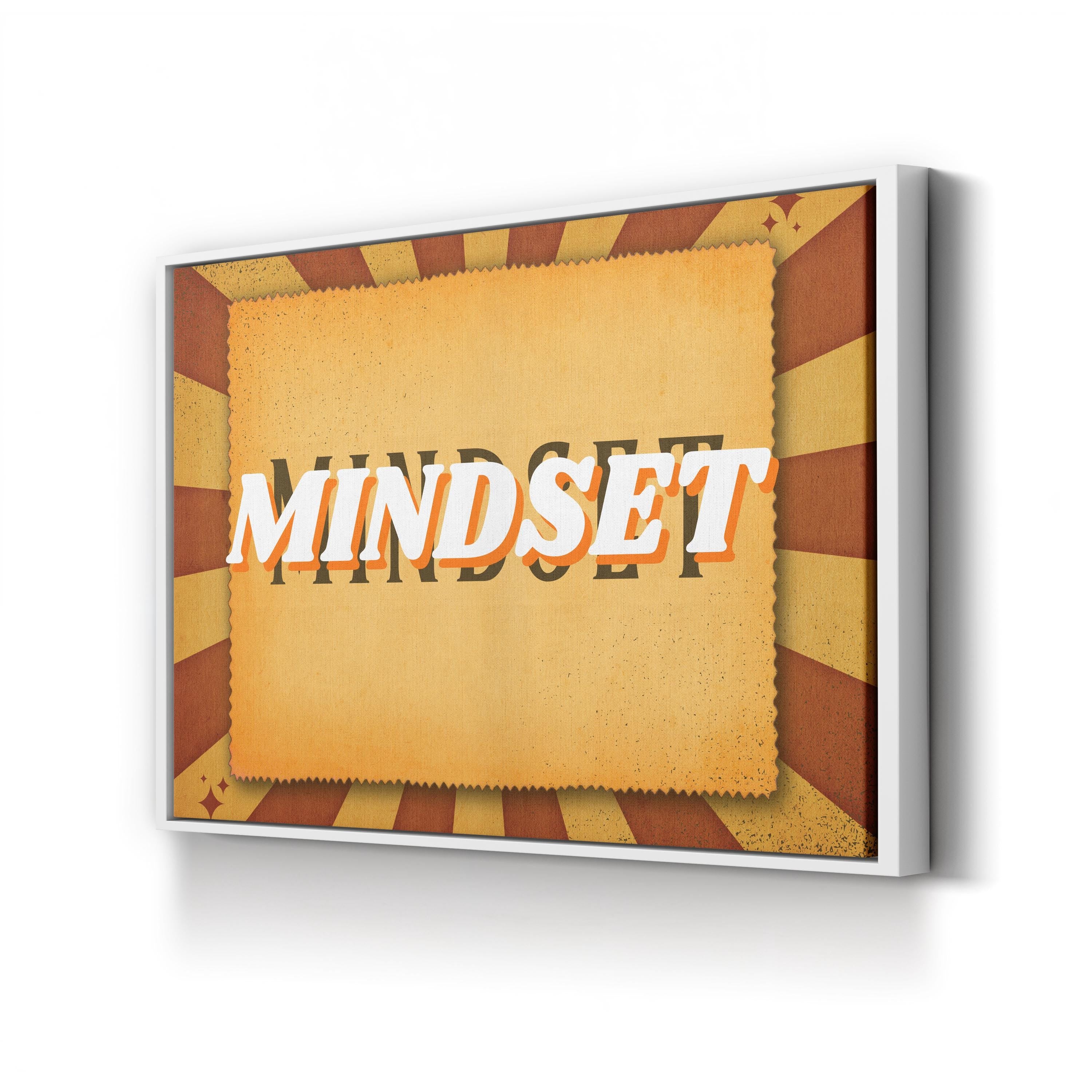 Retro Mindset Canvas Art | Typography Motivational Print