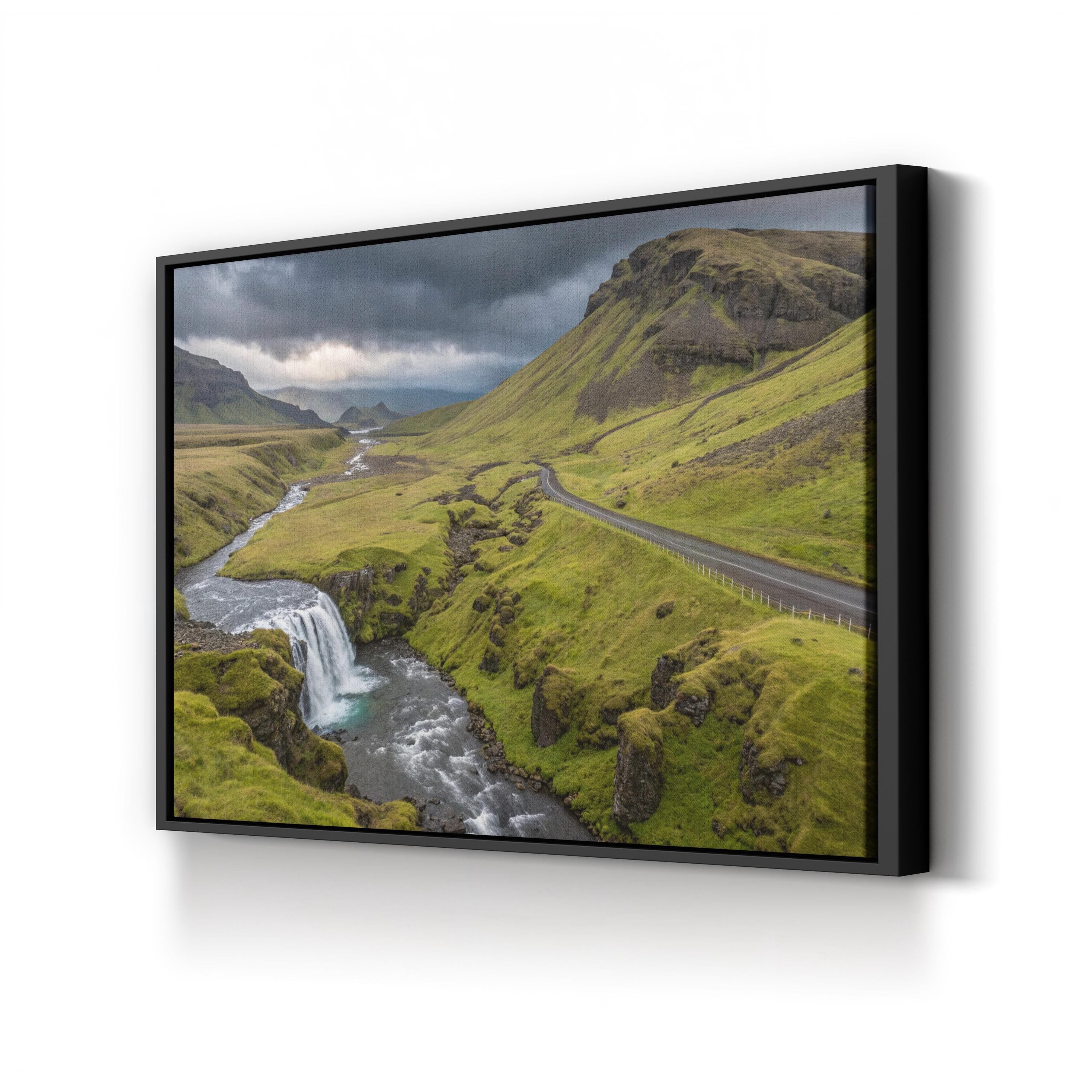 Iceland Highland Road – Vintage Photography Wall Art | Peaceful Nature Canvas Print