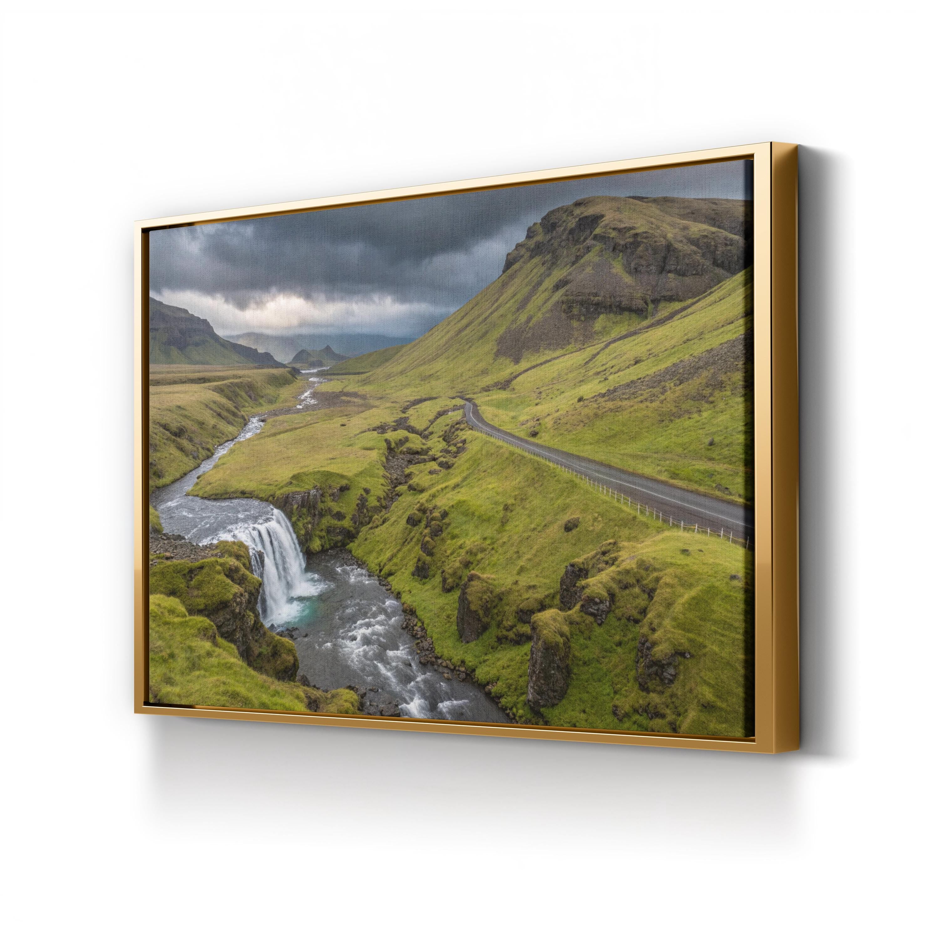 Iceland Highland Road – Vintage Photography Wall Art | Peaceful Nature Canvas Print