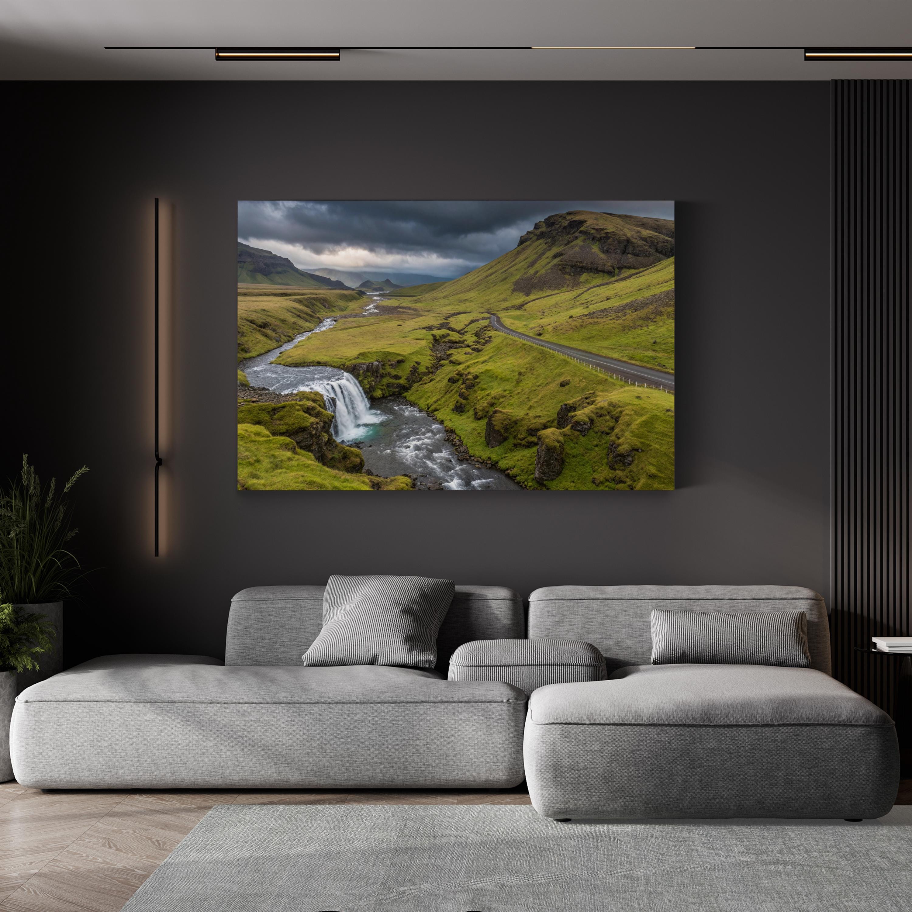 Iceland Highland Road – Vintage Photography Wall Art | Peaceful Nature Canvas Print