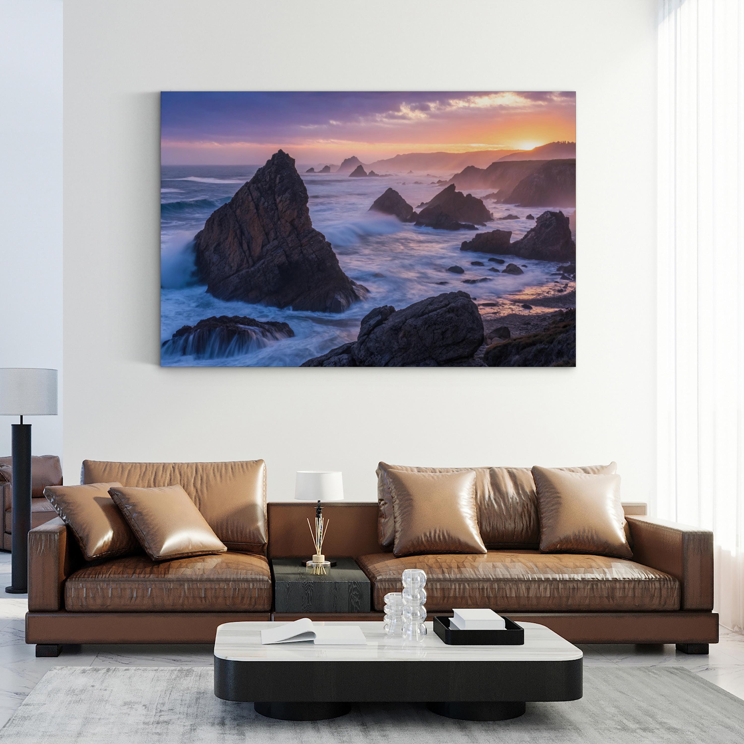 Rodeo Beach Sunset Sea Stacks – Vintage Photography Wall Art | Coastal Wave Canvas Print