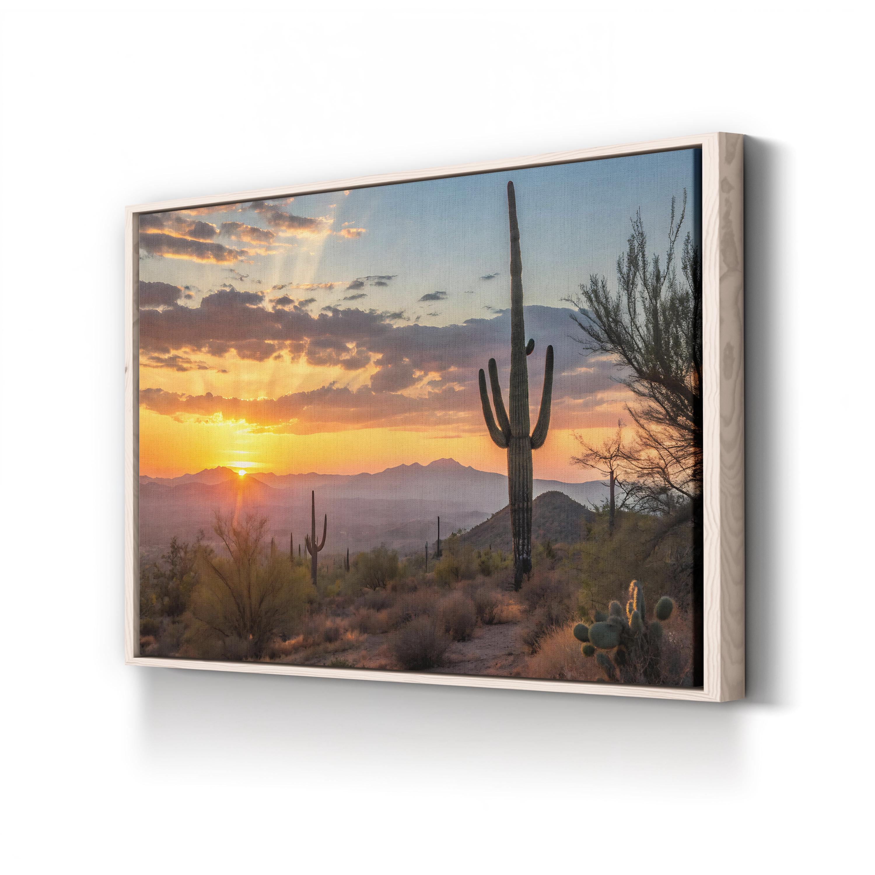 Saguaro Sunrise – Vintage Photography Wall Art | Tucson Desert Landscape Canvas Print