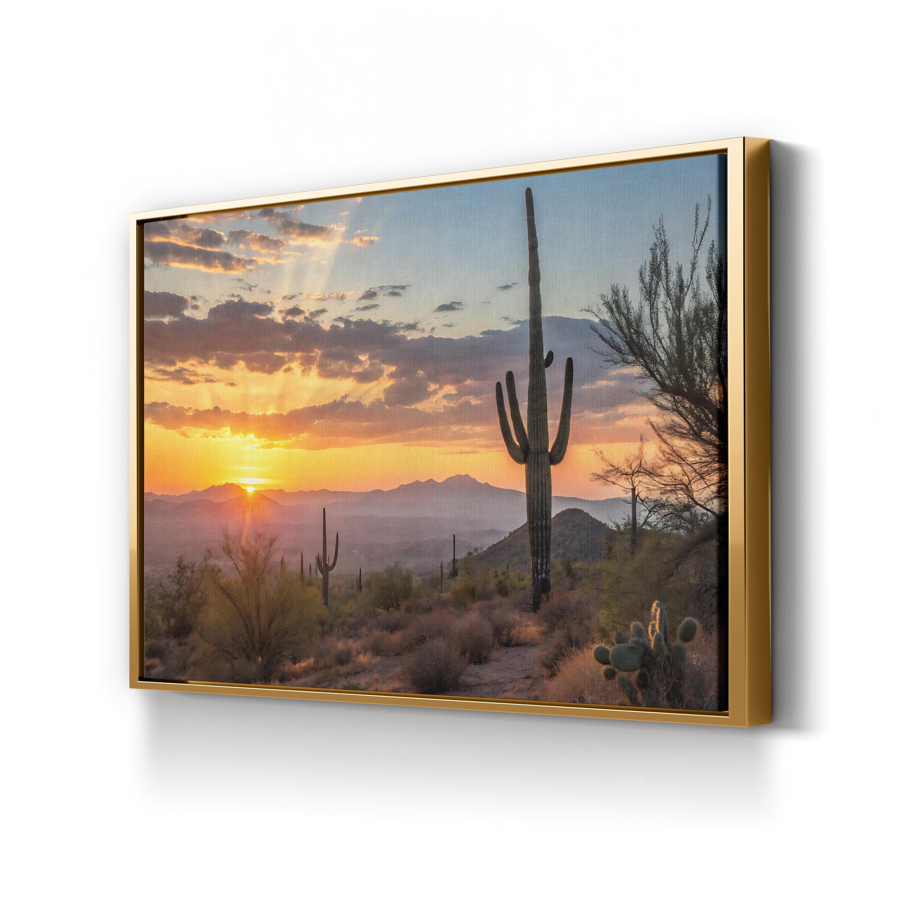 Saguaro Sunrise – Vintage Photography Wall Art | Tucson Desert Landscape Canvas Print